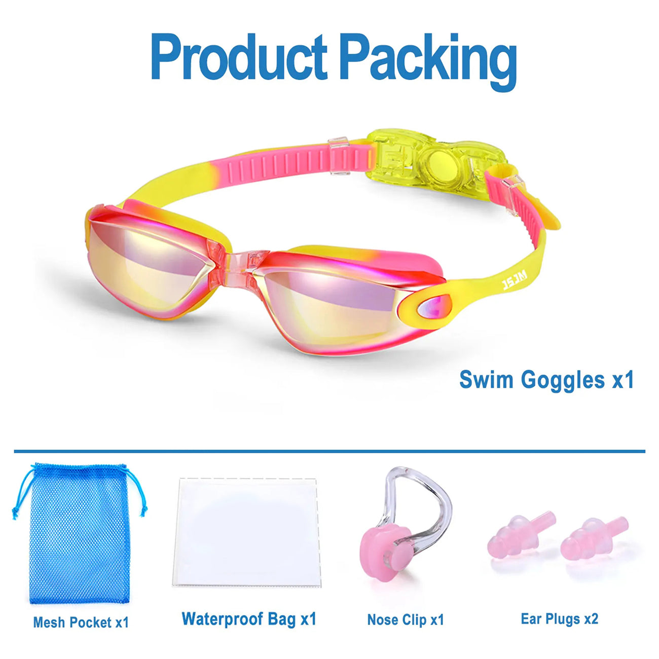 KidSeesal Anti-Fog Kids Swim Goggles with 180° Panoramic View