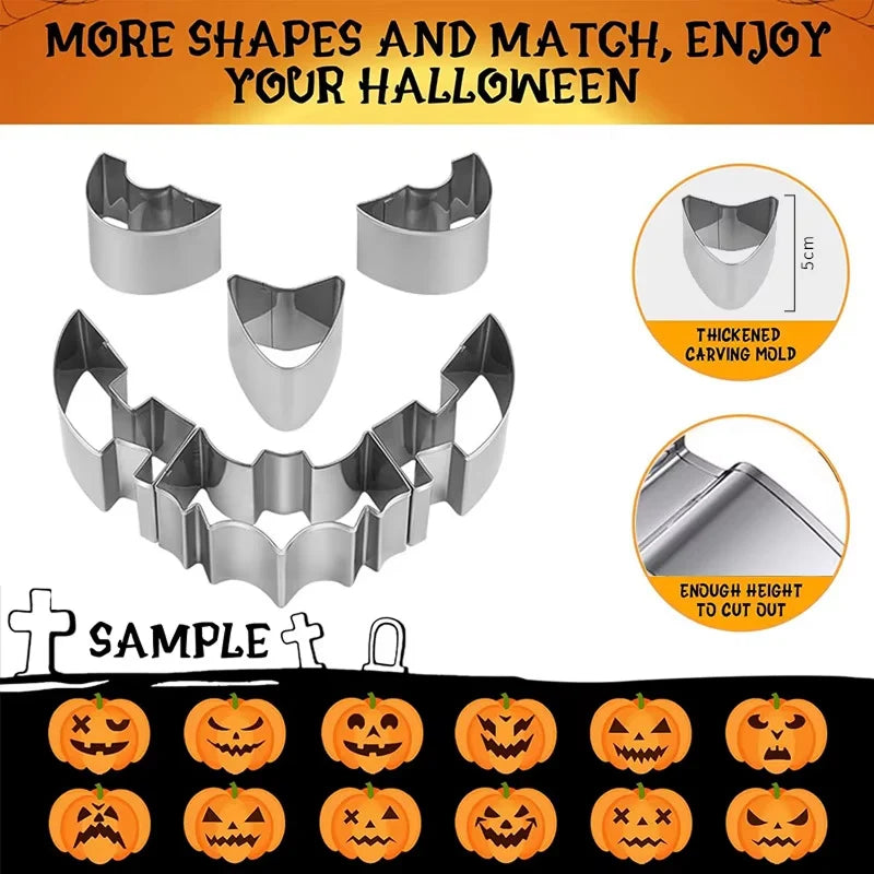 XpumpMax Stainless Steel Pumpkin Carving Kit with Stencils