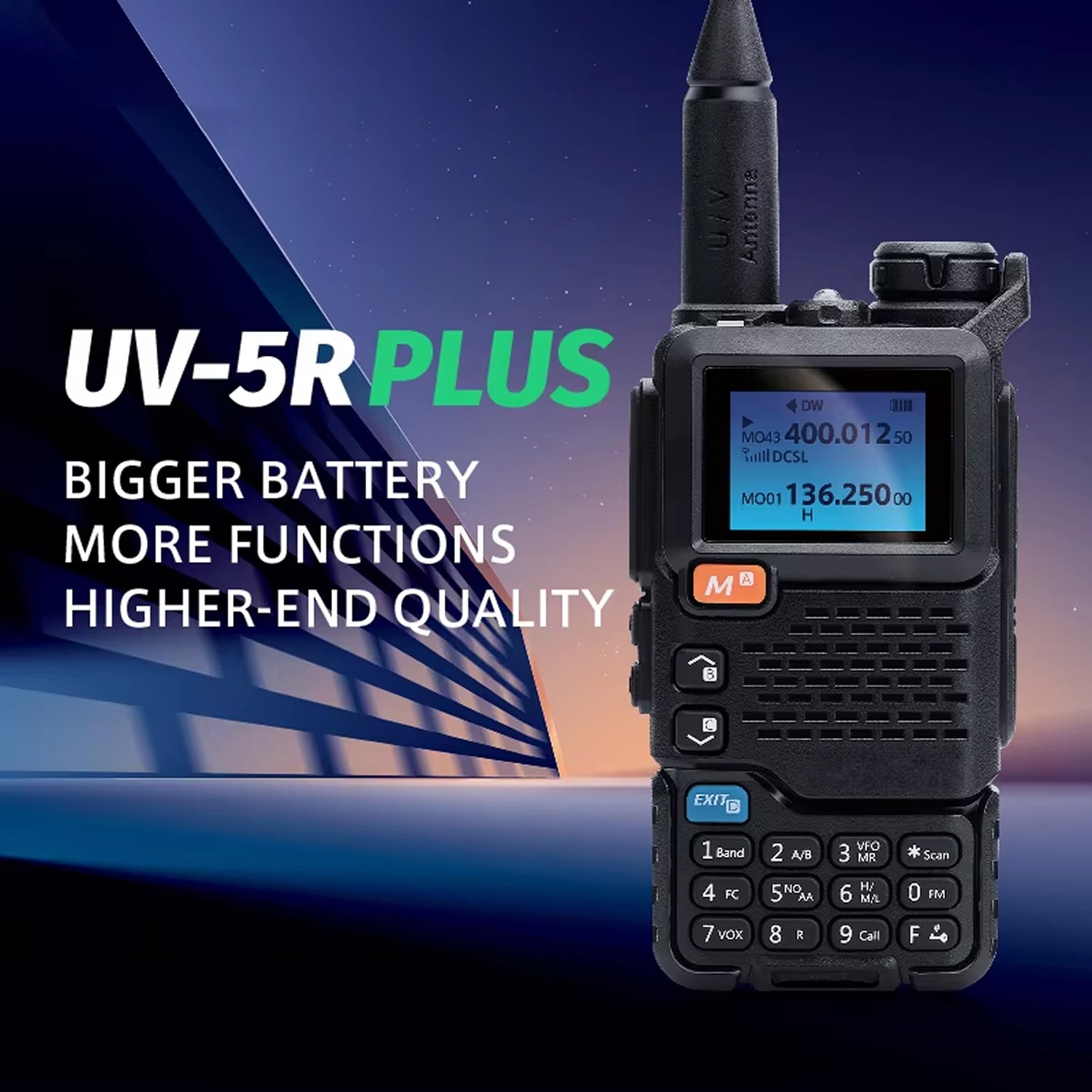 GriRadion Long Range 5W Marine Radio - 3KM Dual-Band VHF/UHF