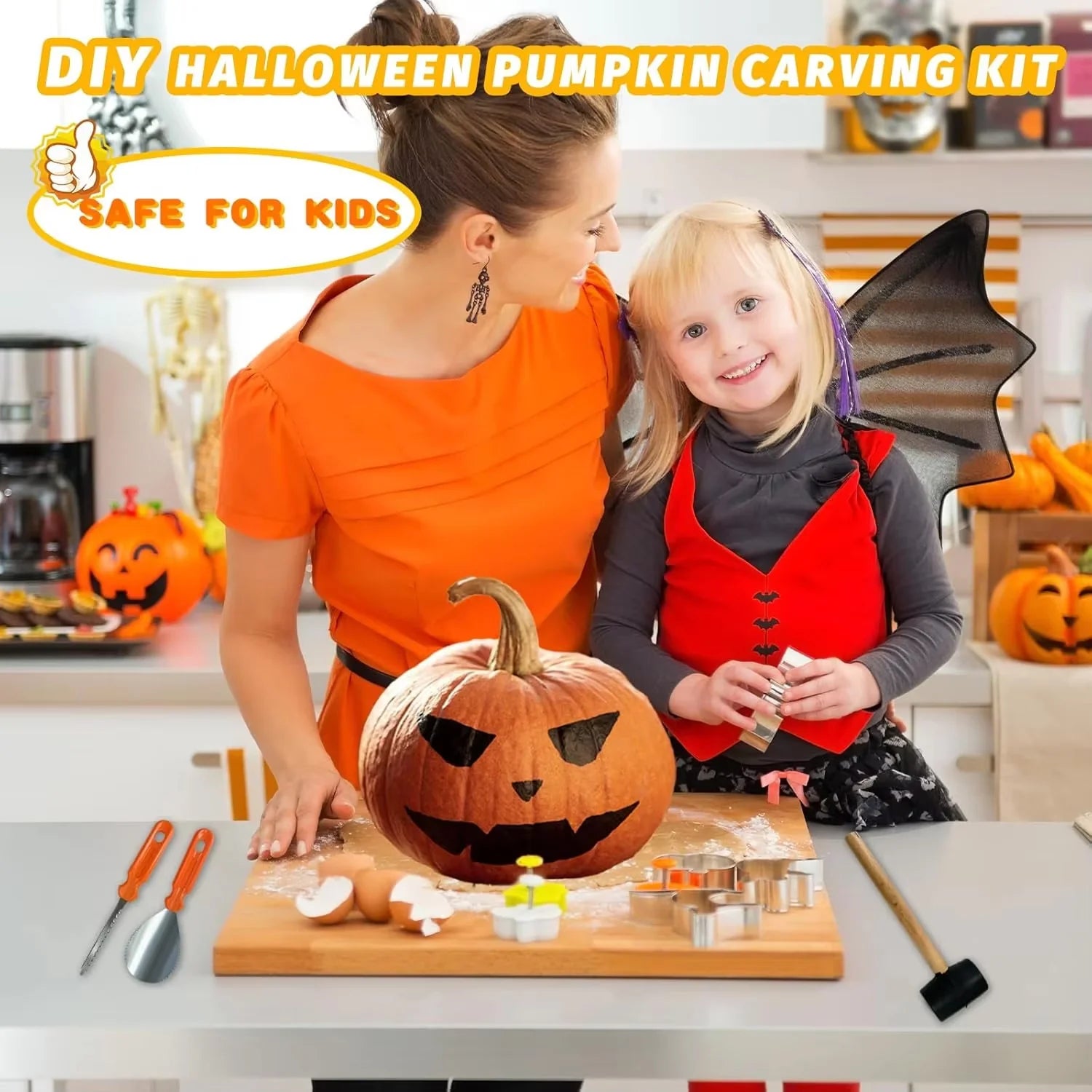 XpumpMax Stainless Steel Pumpkin Carving Kit with Stencils