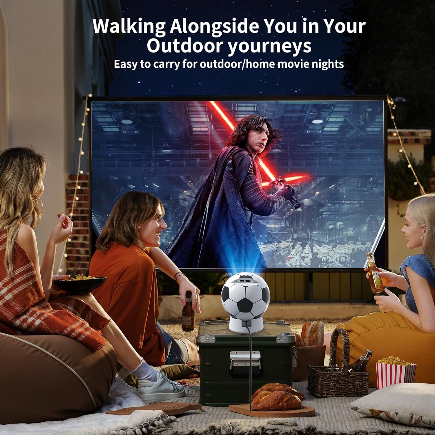 CinemyVex Mini Projector 1080P HD 180 Degree Rotation Outdoor Movies