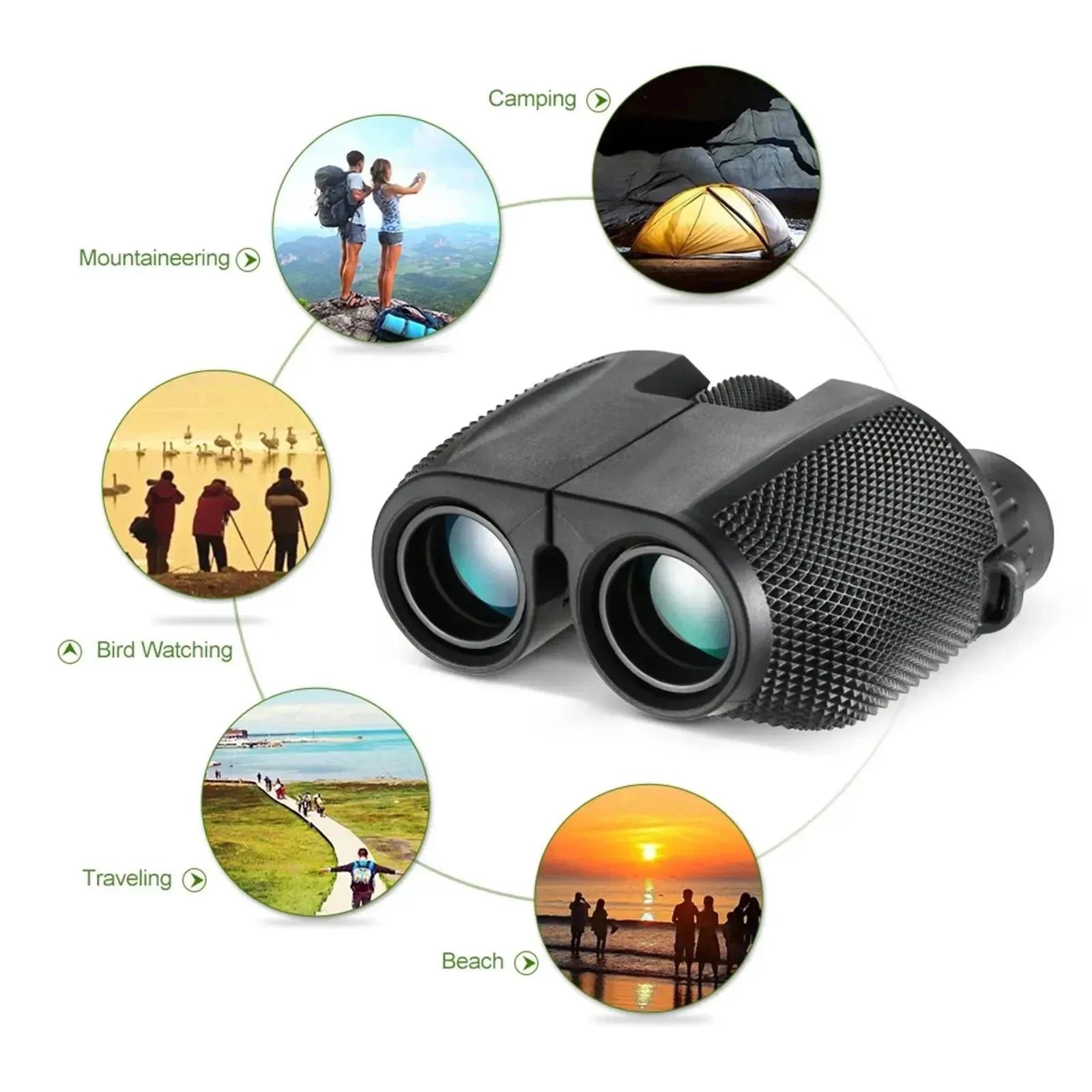 PociScope 10x25 Shockproof Kids Binoculars with BAK4 Prisms