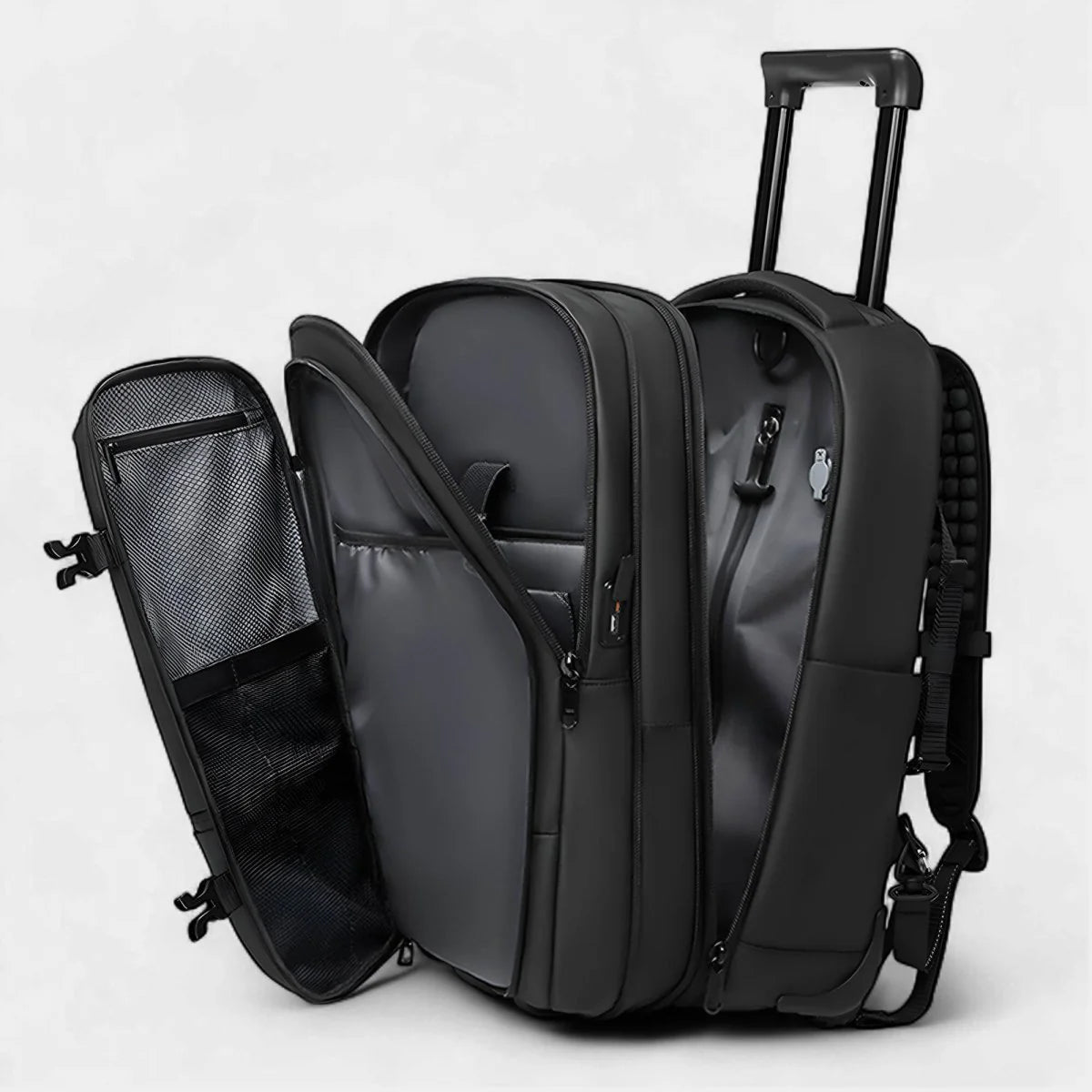 PakkyRoll Vacuum Compression Rolling Backpack for Travel