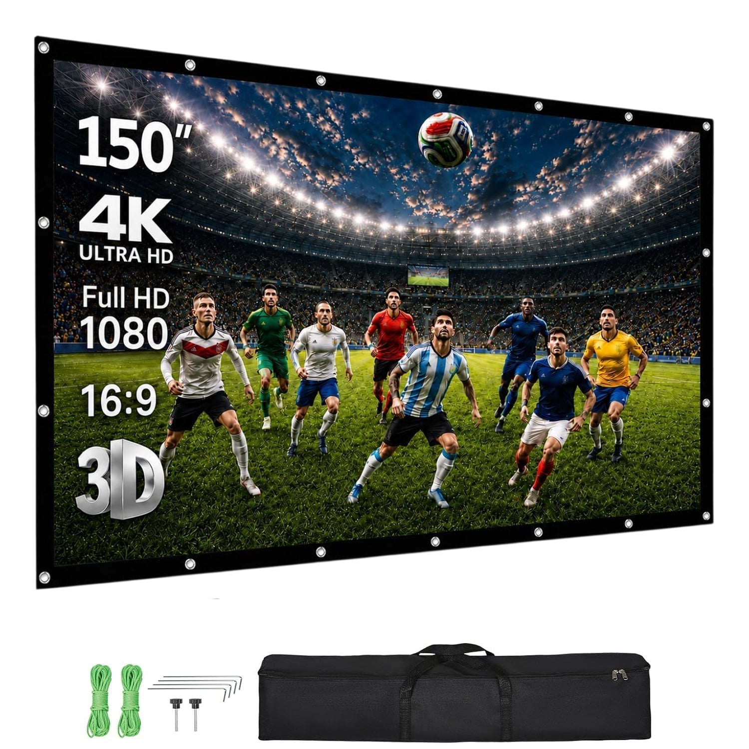 AiriViewi 120-inch Portable Outdoor Projector Screen with Stand