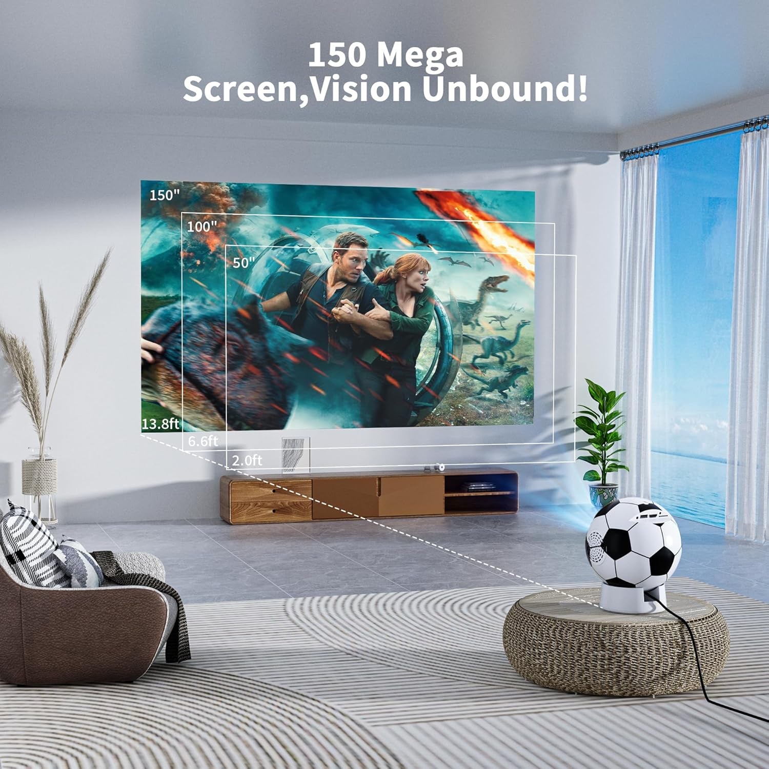 CinemyVex Mini Projector 1080P HD 180 Degree Rotation Outdoor Movies