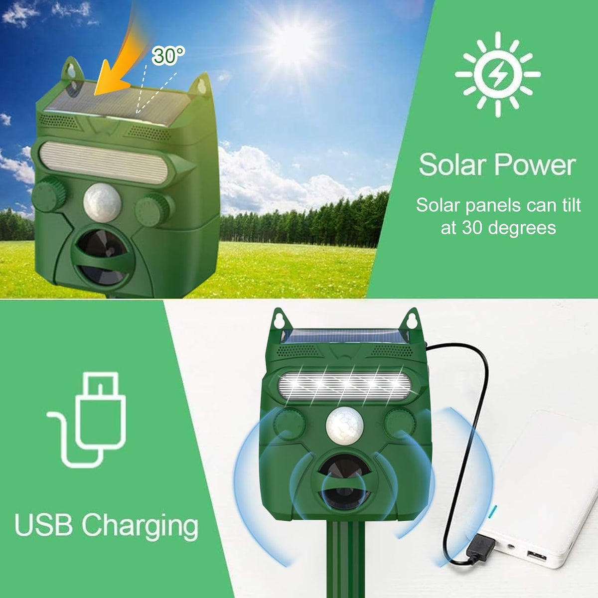 FendGady Ultrasonic Deer Repeller | Solar Powered Garden Deterrent