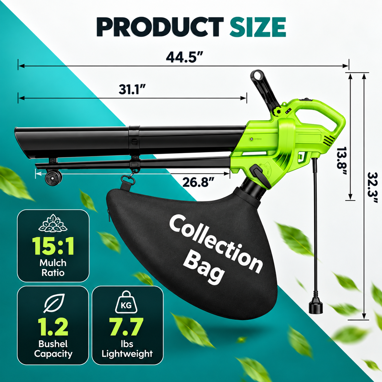 LeafVorar 3-in-1 Corded Electric Leaf Vacuum Mulcher & Blower