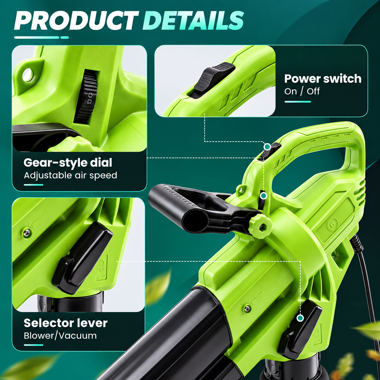 LeafVorar 3-in-1 Corded Electric Leaf Vacuum Mulcher & Blower