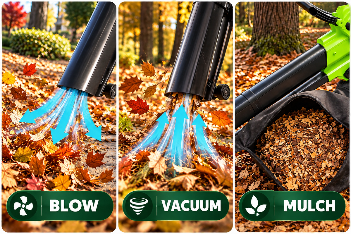 LeafVorar 3-in-1 Corded Electric Leaf Vacuum Mulcher & Blower