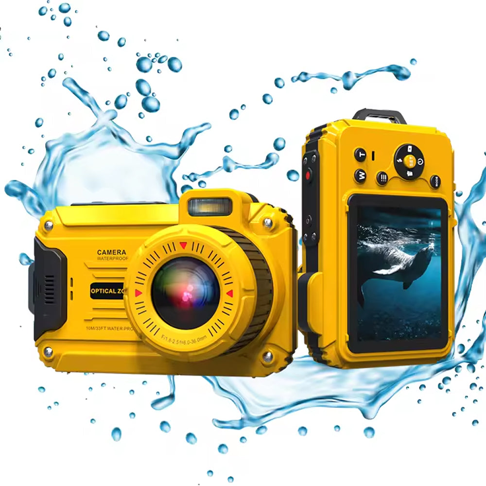 AbysicCam 2.7K HD Waterproof Underwater Camera with LED Flash