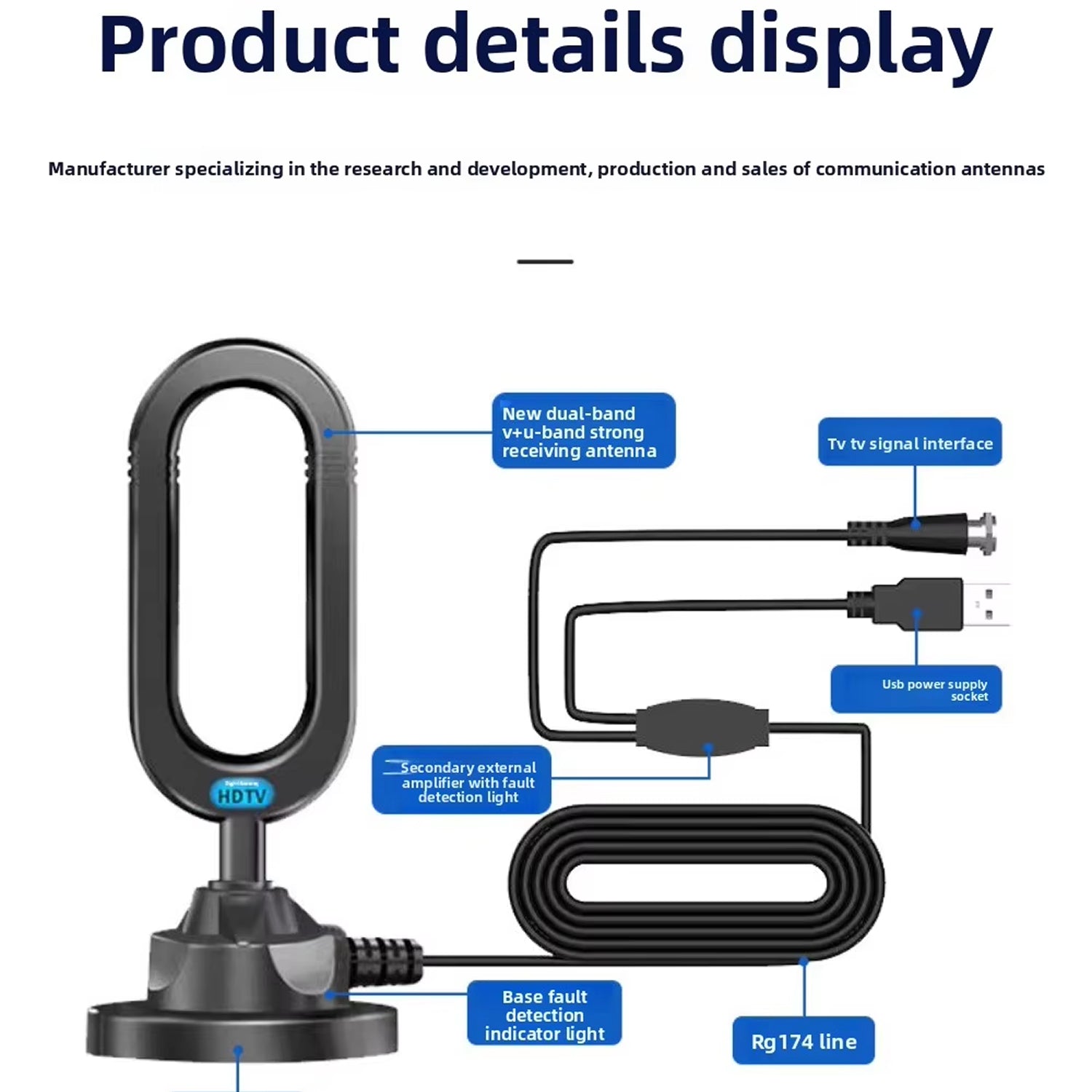 AeriZeni Amplified Digital TV Antenna | 4K 1080p Indoor Outdoor