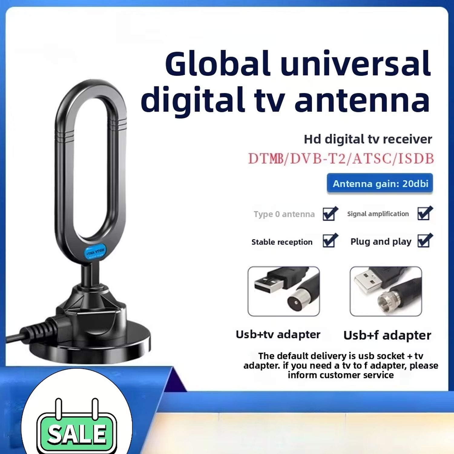AeriZeni Amplified Digital TV Antenna | 4K 1080p Indoor Outdoor