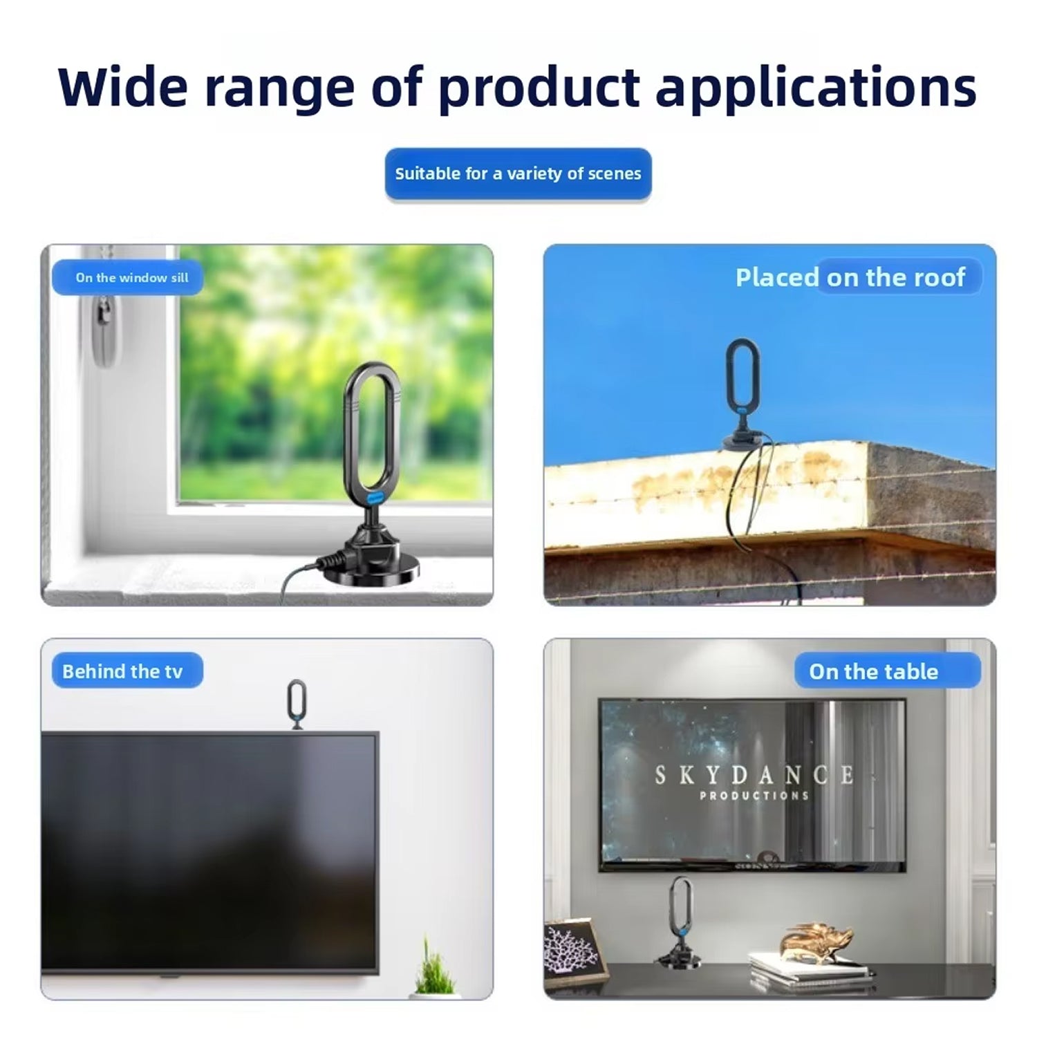 AeriZeni Amplified Digital TV Antenna | 4K 1080p Indoor Outdoor