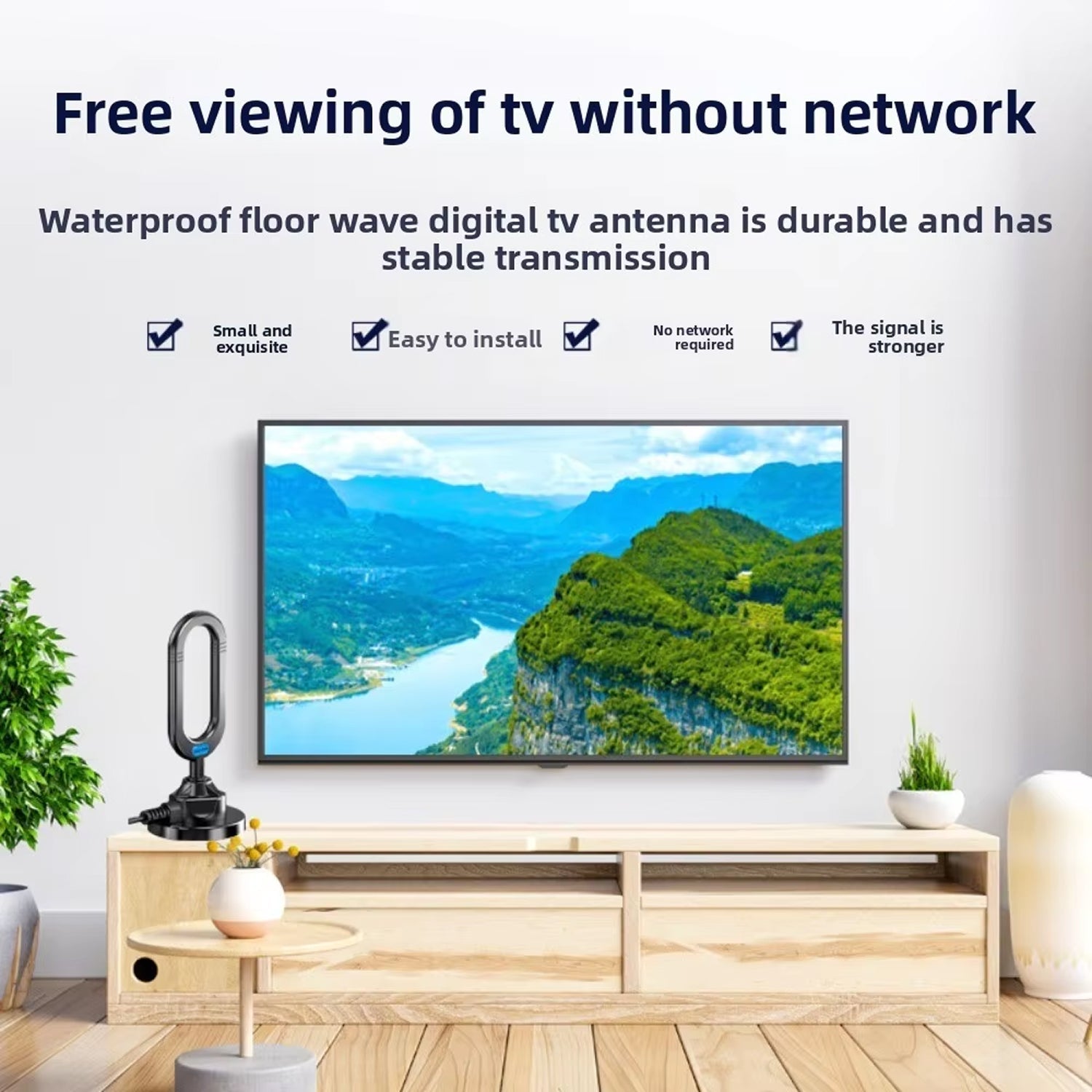 AeriZeni Amplified Digital TV Antenna | 4K 1080p Indoor Outdoor