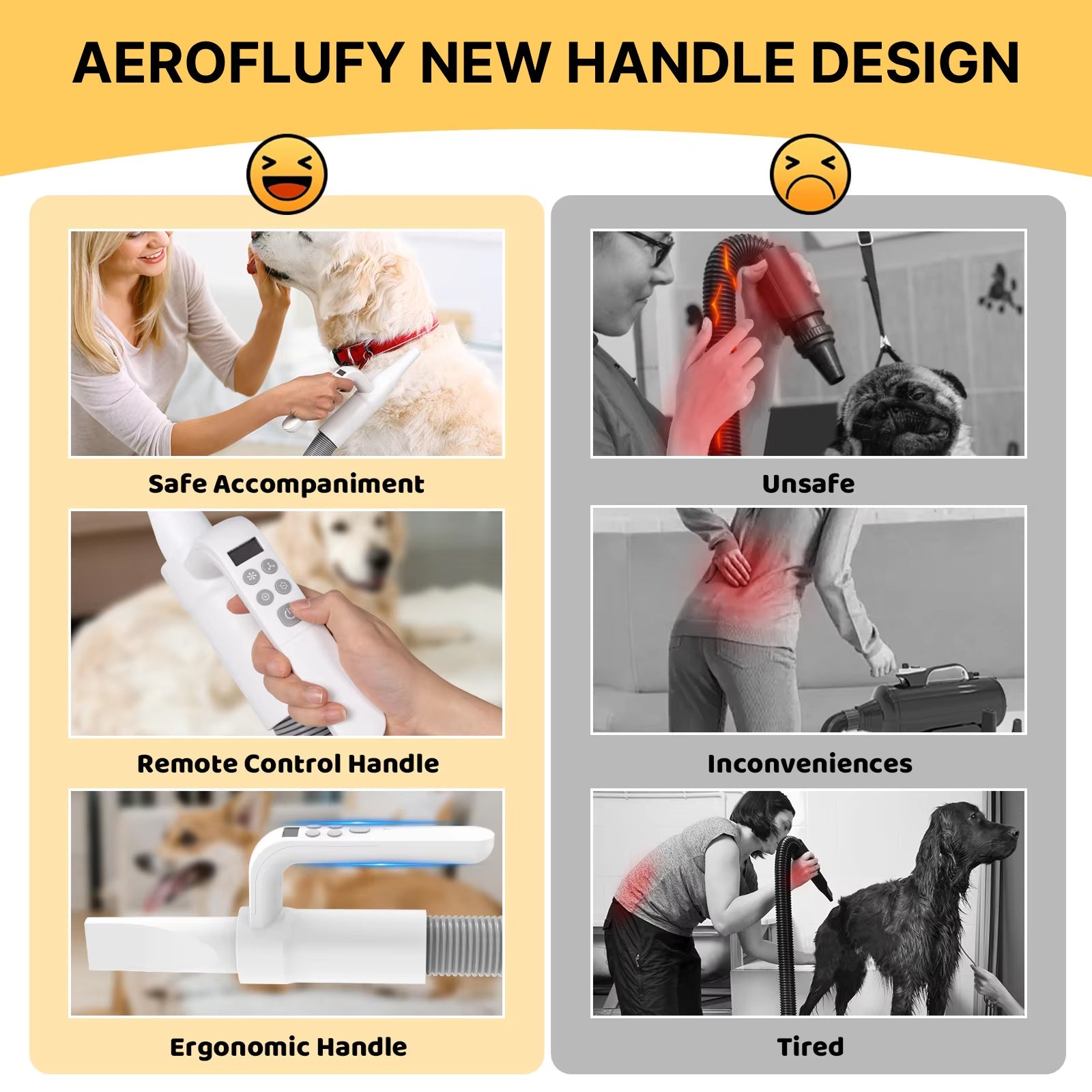 AeroFlufy 4-in-1 Dog Hair Dryer | 90m/s High-Velocity & Ultra-Quiet