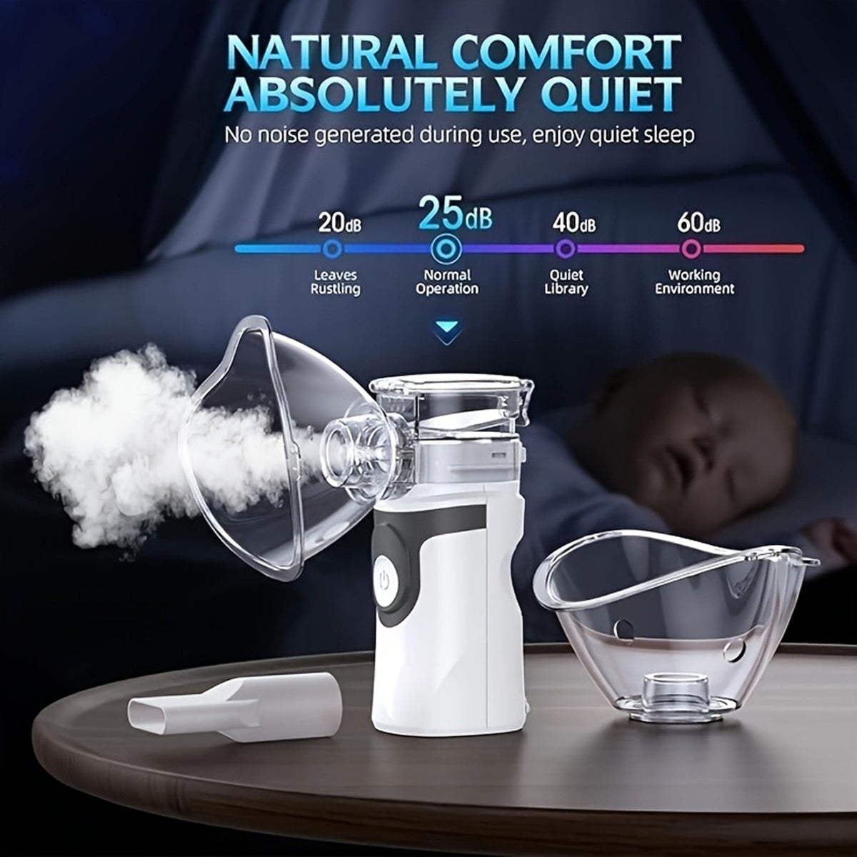 AirVivval Portable Mesh Nebulizer - Ultra-Quiet Rechargeable Respiratory Relief
