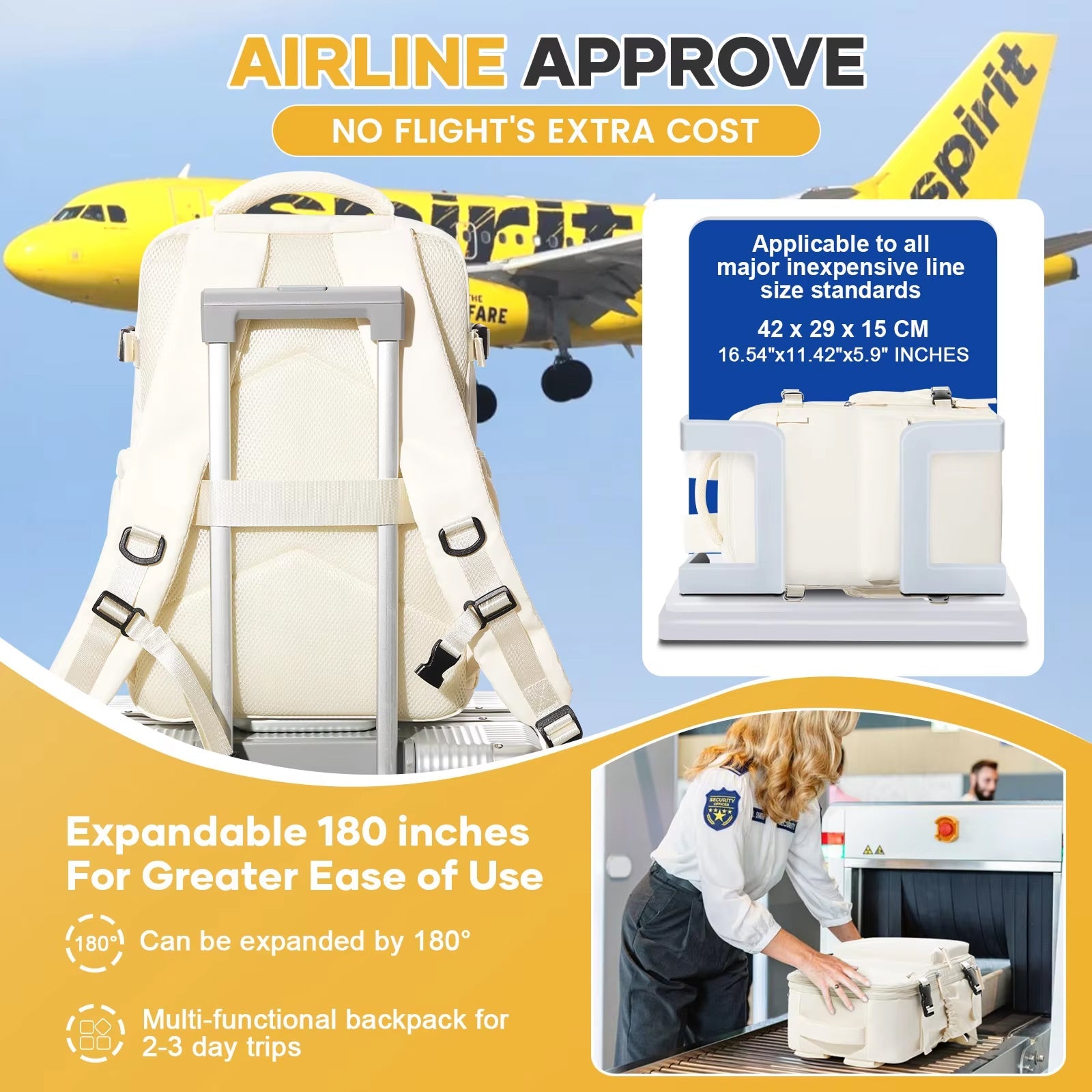 BackyVaff Vacuum Compression Travel Backpack for Ryanair 40x20x25cm