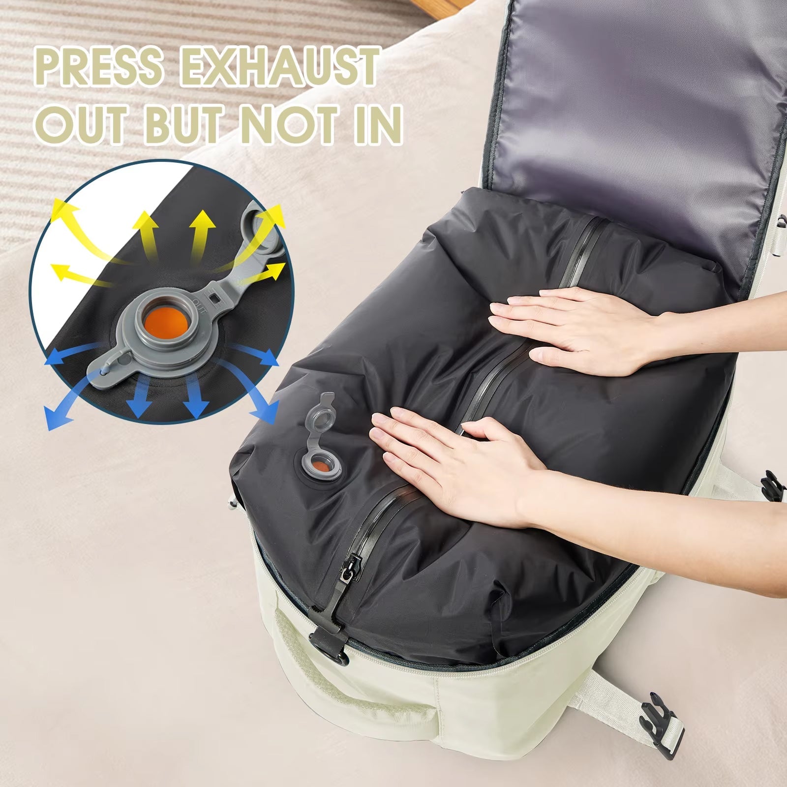BackyVaff Vacuum Compression Travel Backpack for Ryanair 40x20x25cm