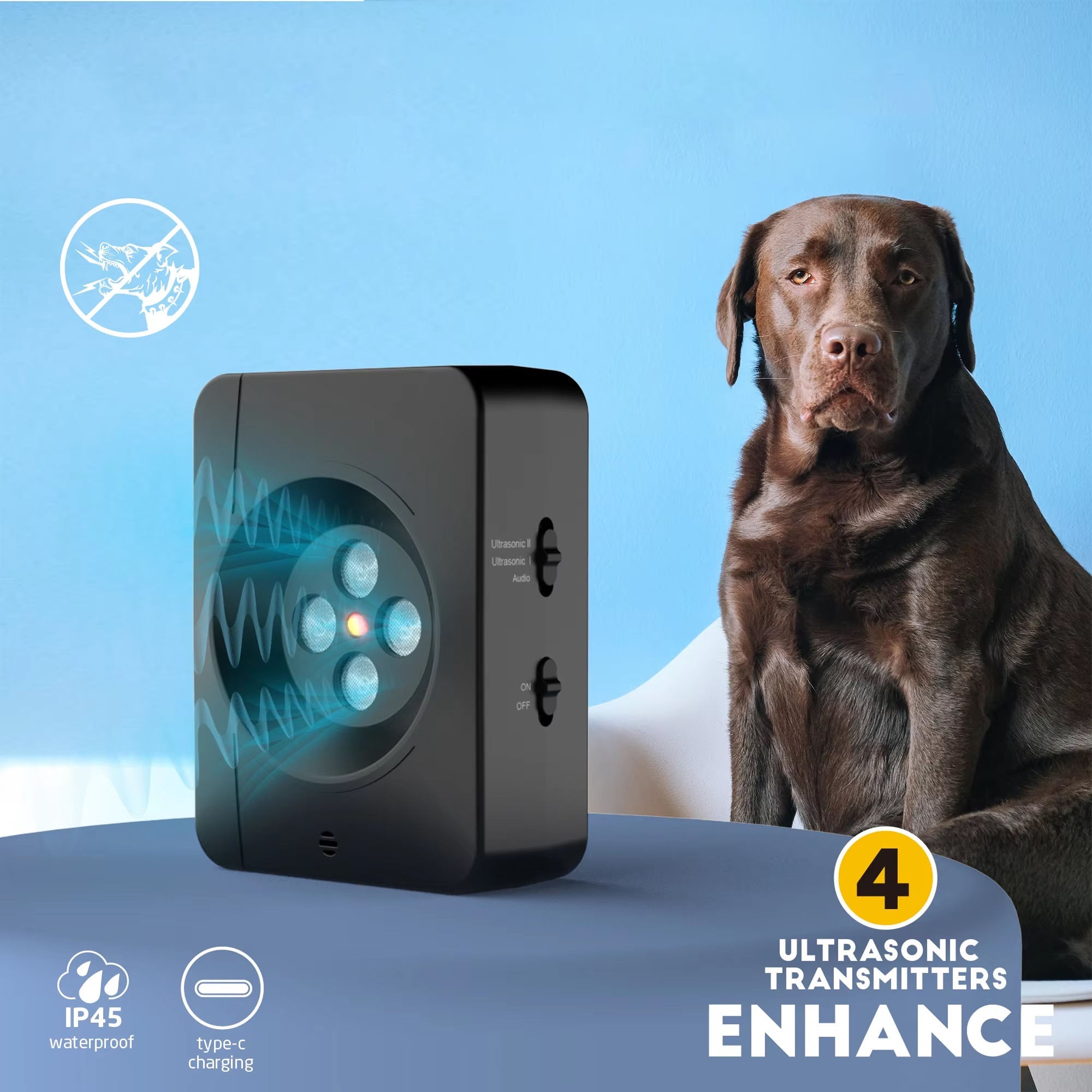 Barkren Ultrasonic Dog Barking Deterrent US Weatherproof Device