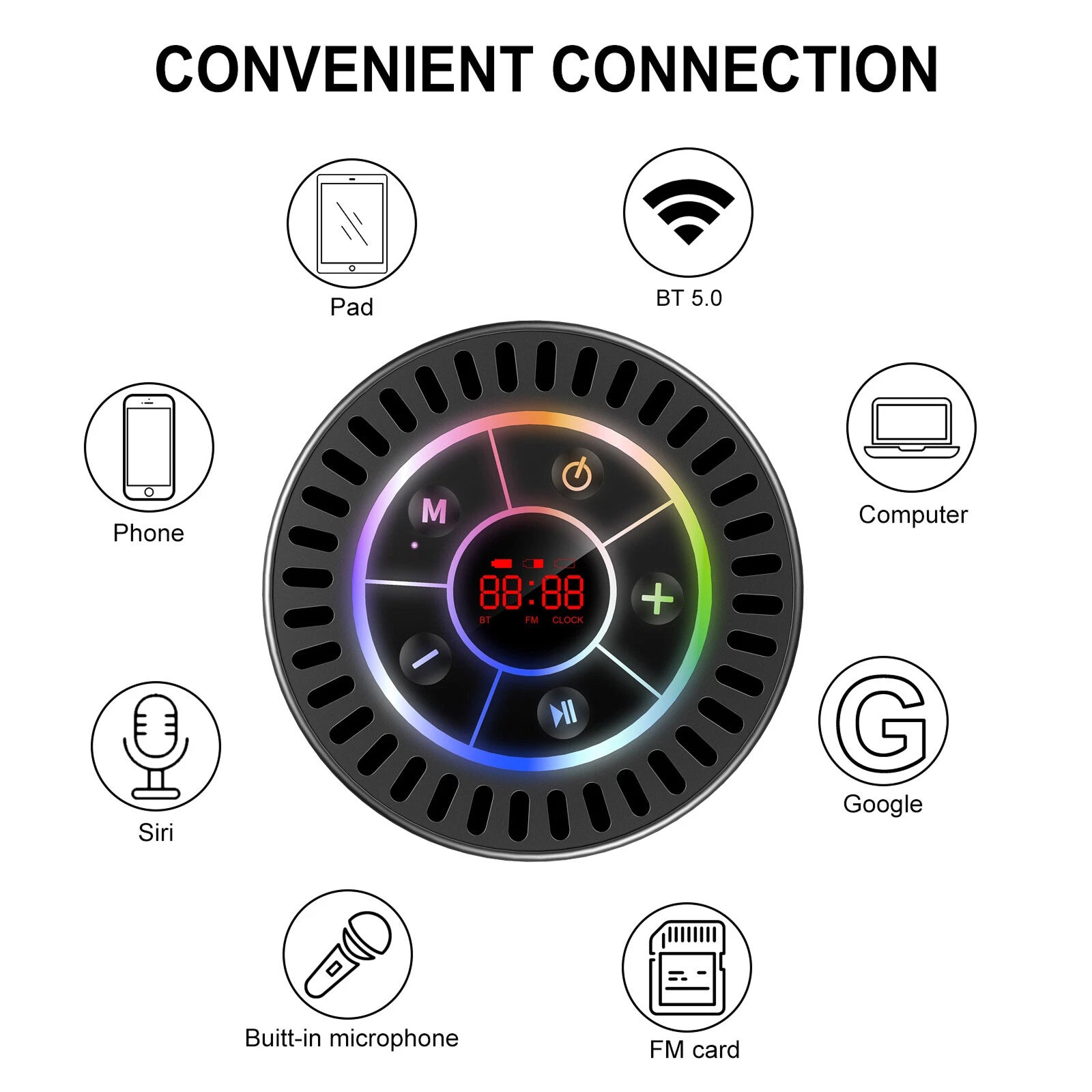 BathAqafi Premium Waterproof Shower Speaker with 12H Battery