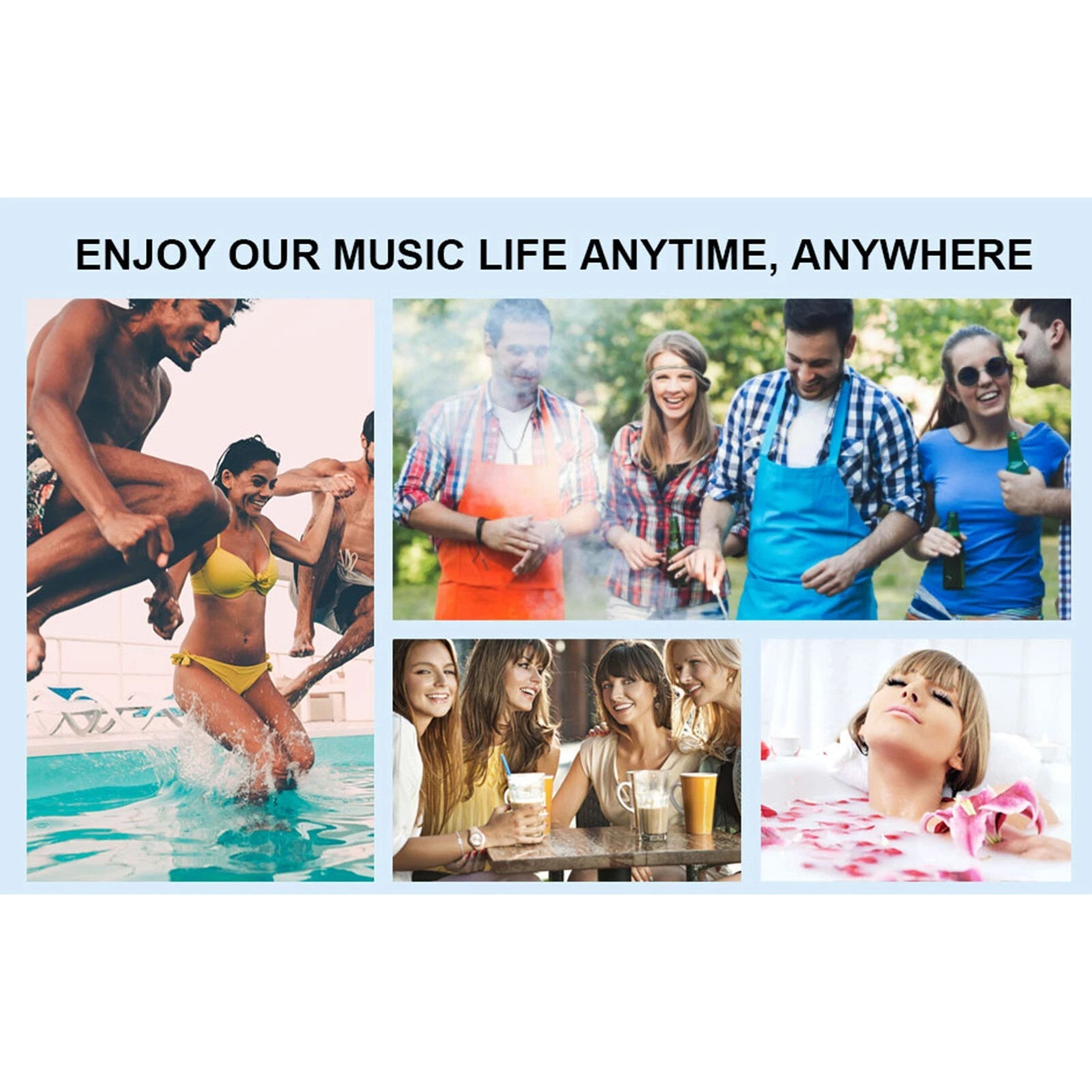 BathAqafi Premium Waterproof Shower Speaker with 12H Battery