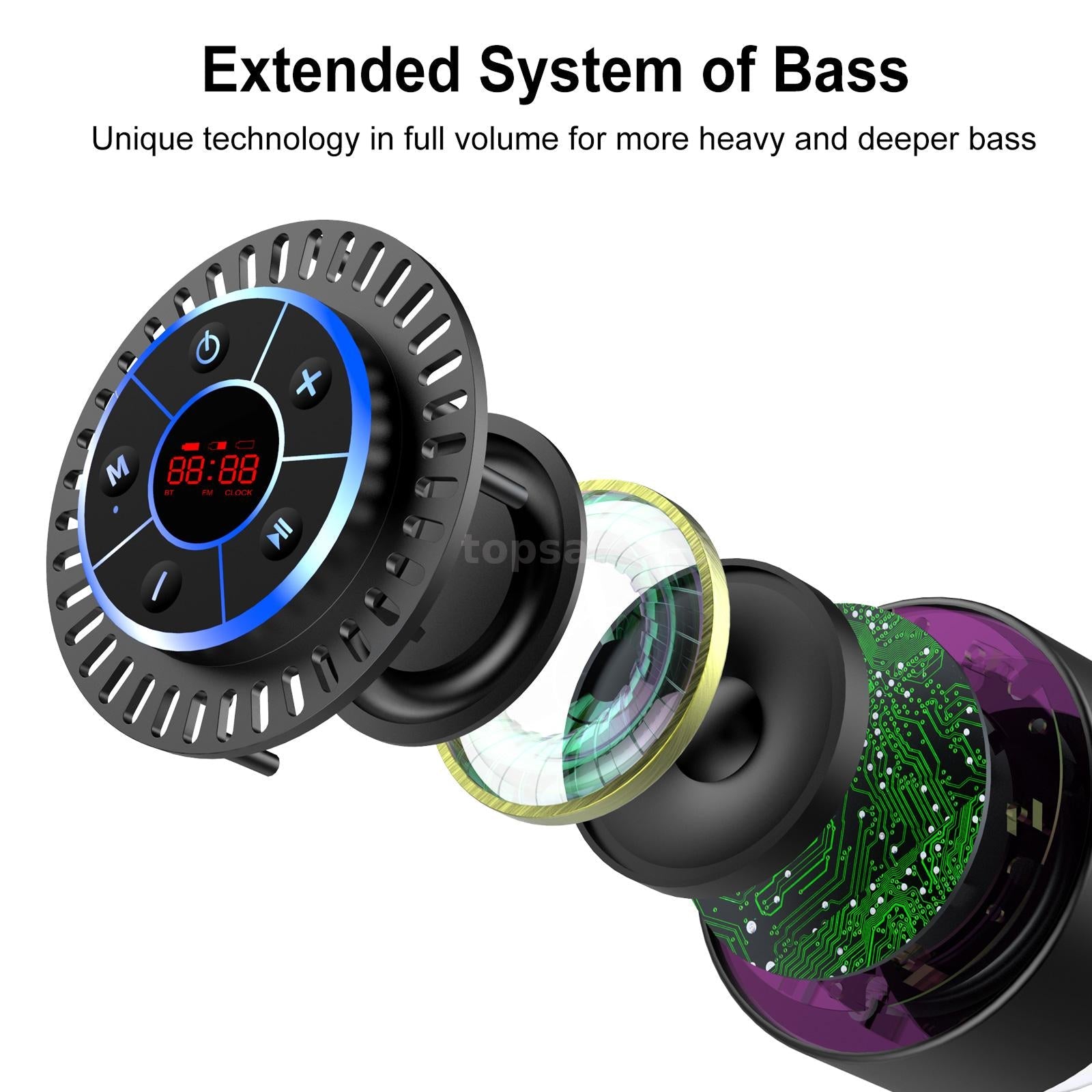 BathAqafi Premium Waterproof Shower Speaker with 12H Battery