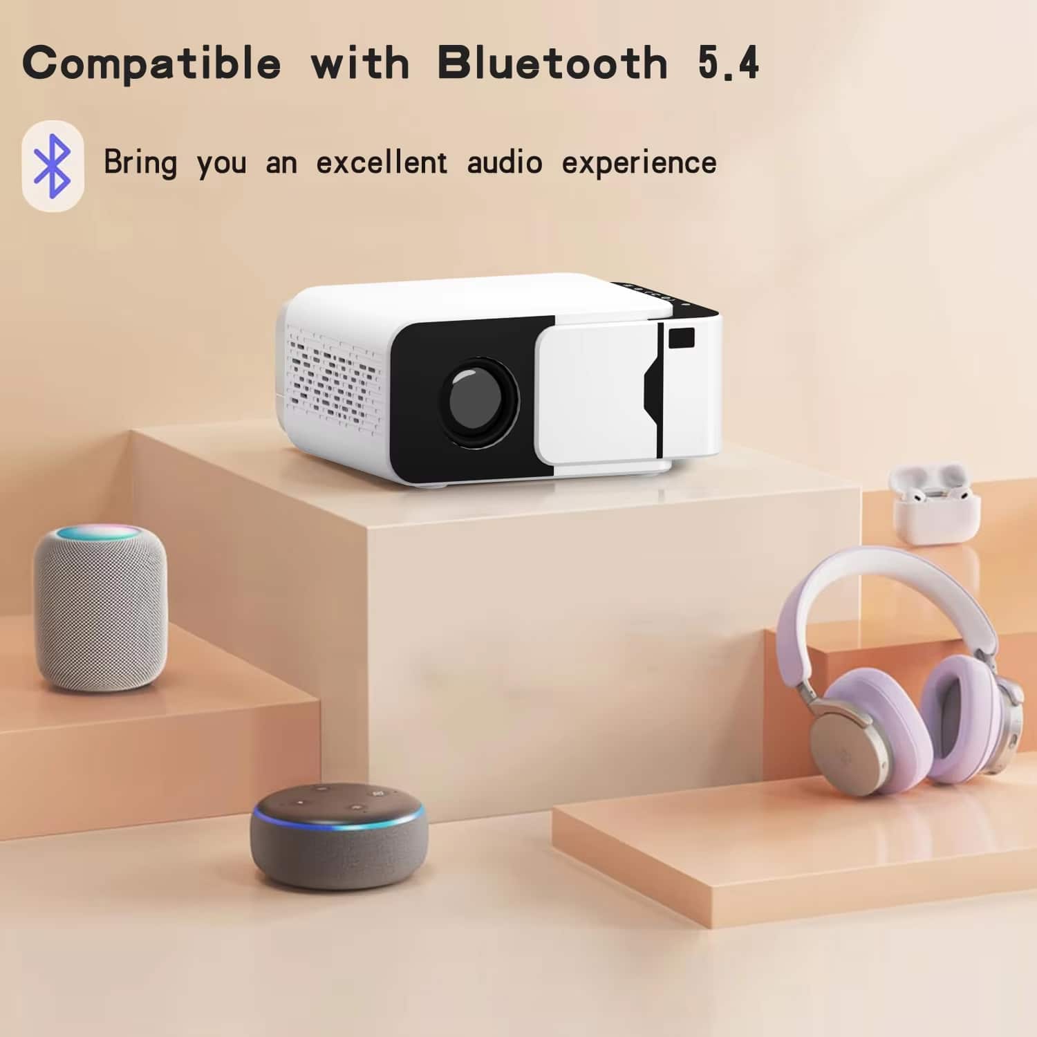 BeamitPoke 4K Ultra HD Portable Projector with WiFi6