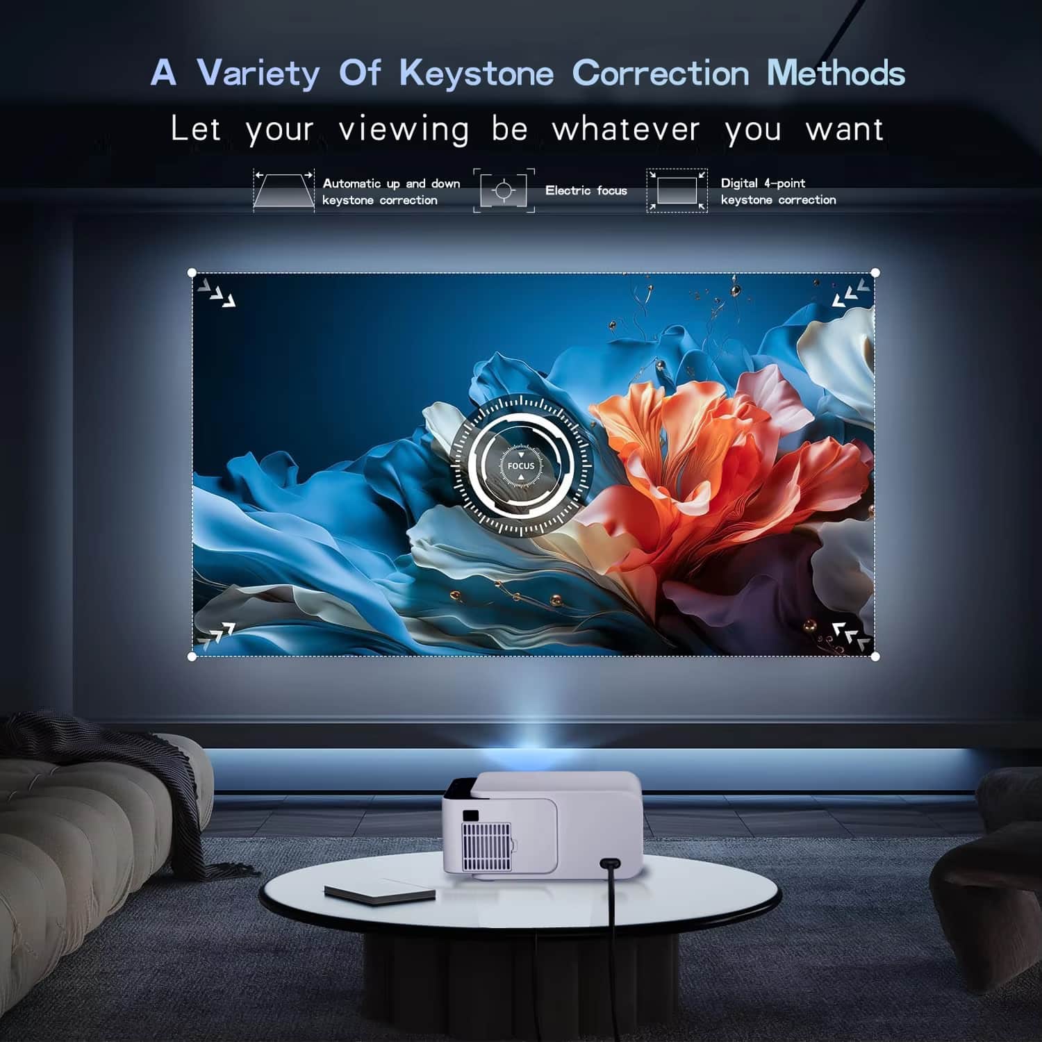 BeamitPoke 4K Ultra HD Portable Projector with WiFi6