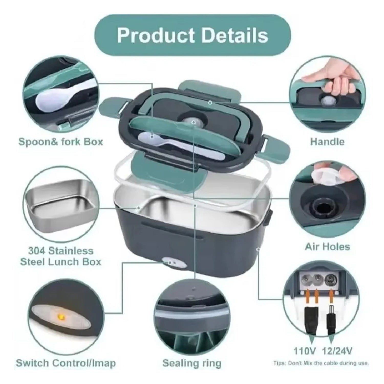 BentoHiti Electric Heated Lunch Box for Car and Office