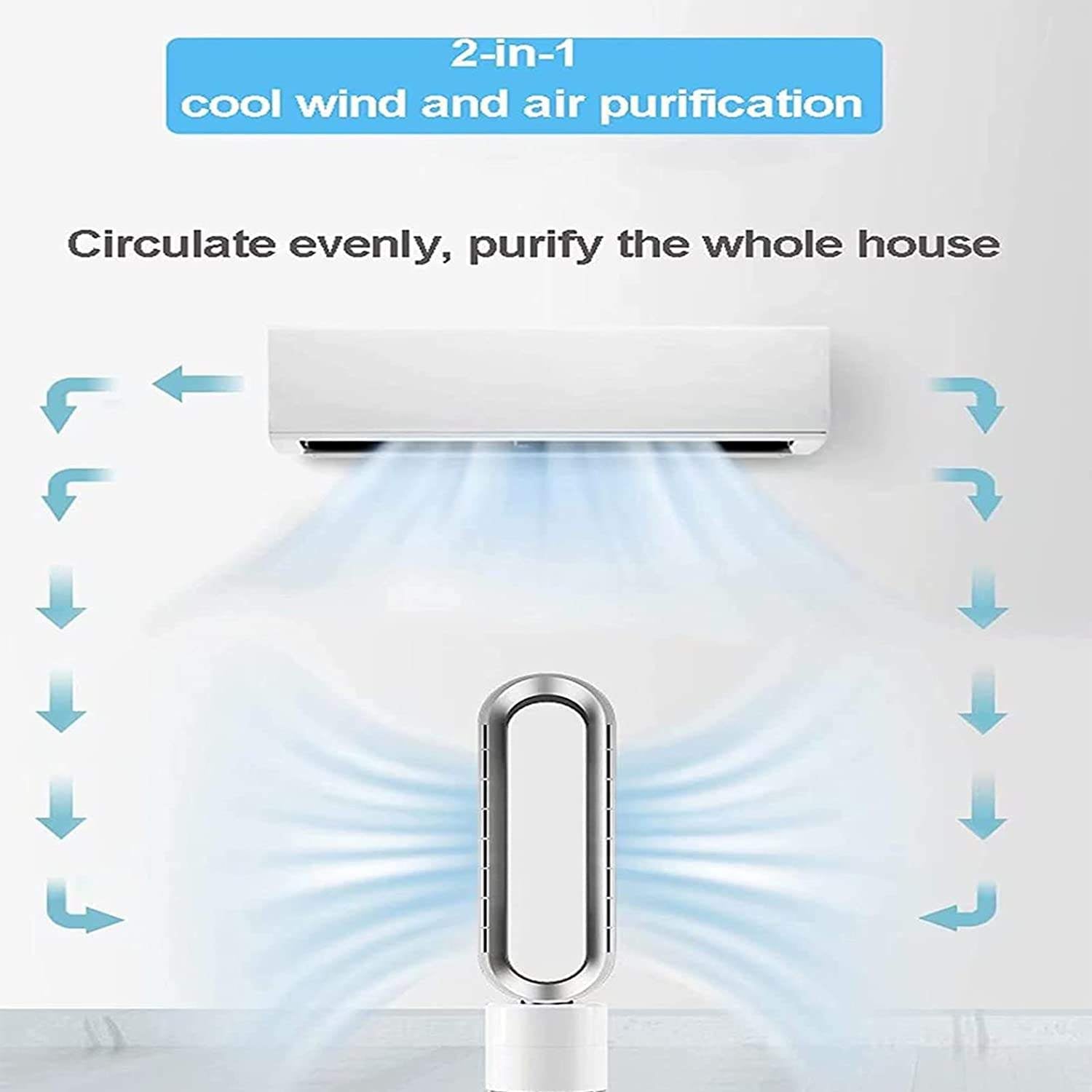 Breezaic Bladeless Tower Fan with UV Air Purification