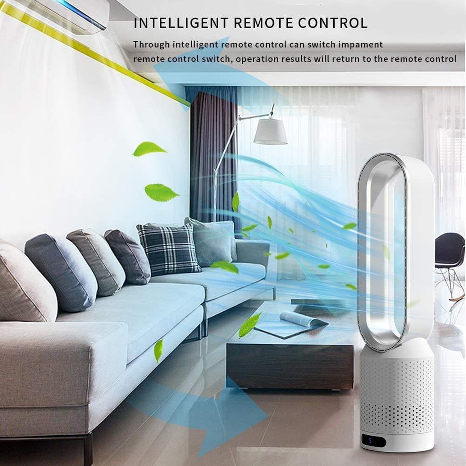 Breezaic Bladeless Tower Fan with UV Air Purification