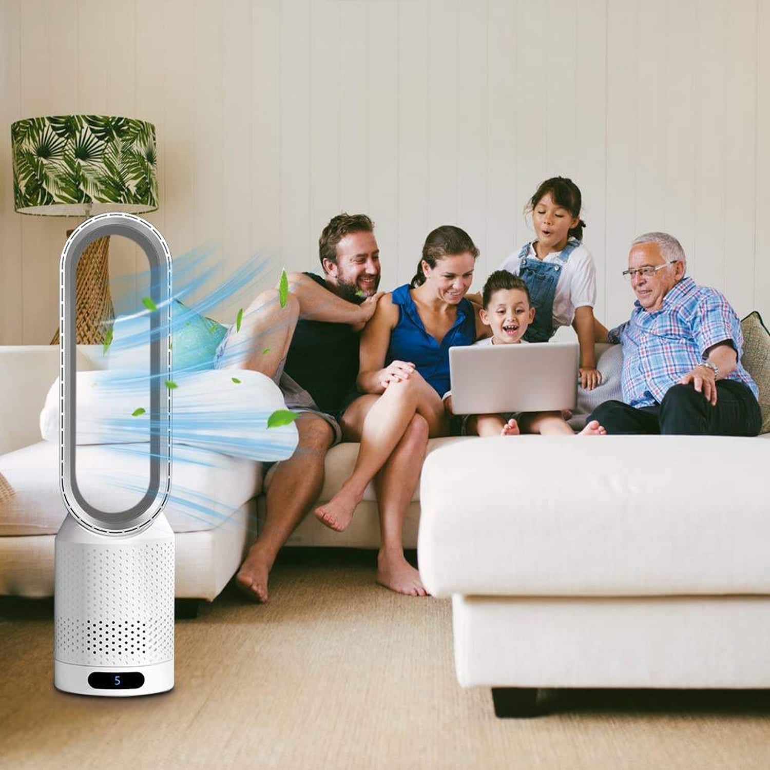 Breezaic Bladeless Tower Fan with UV Air Purification