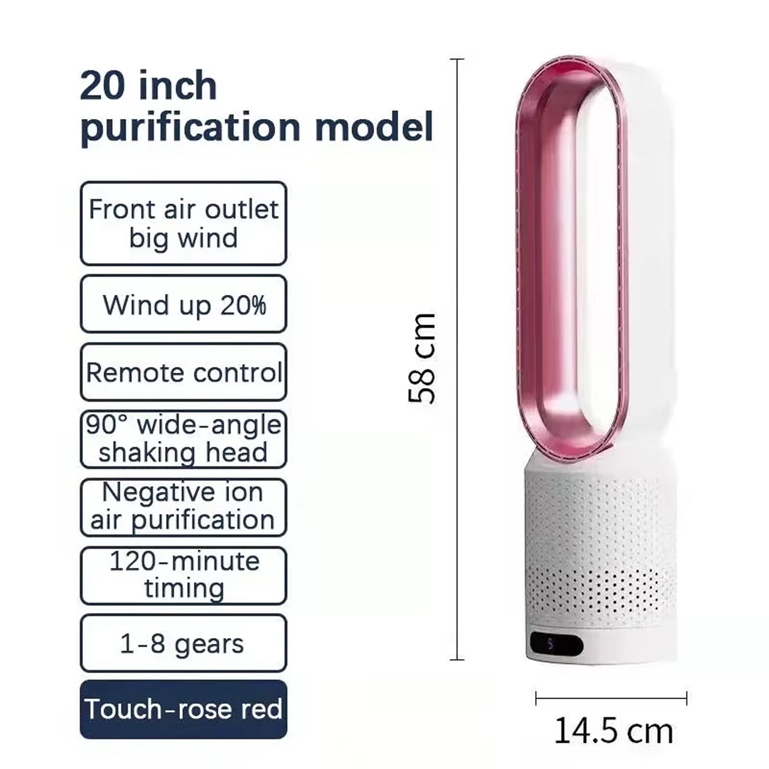 Breezaic Bladeless Tower Fan with UV Air Purification