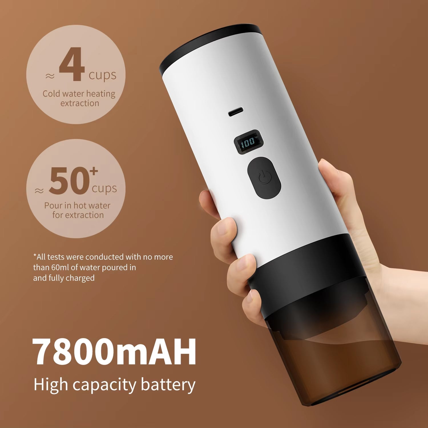 BrewyCup Portable Coffee Maker | 15Bar Wireless Espresso