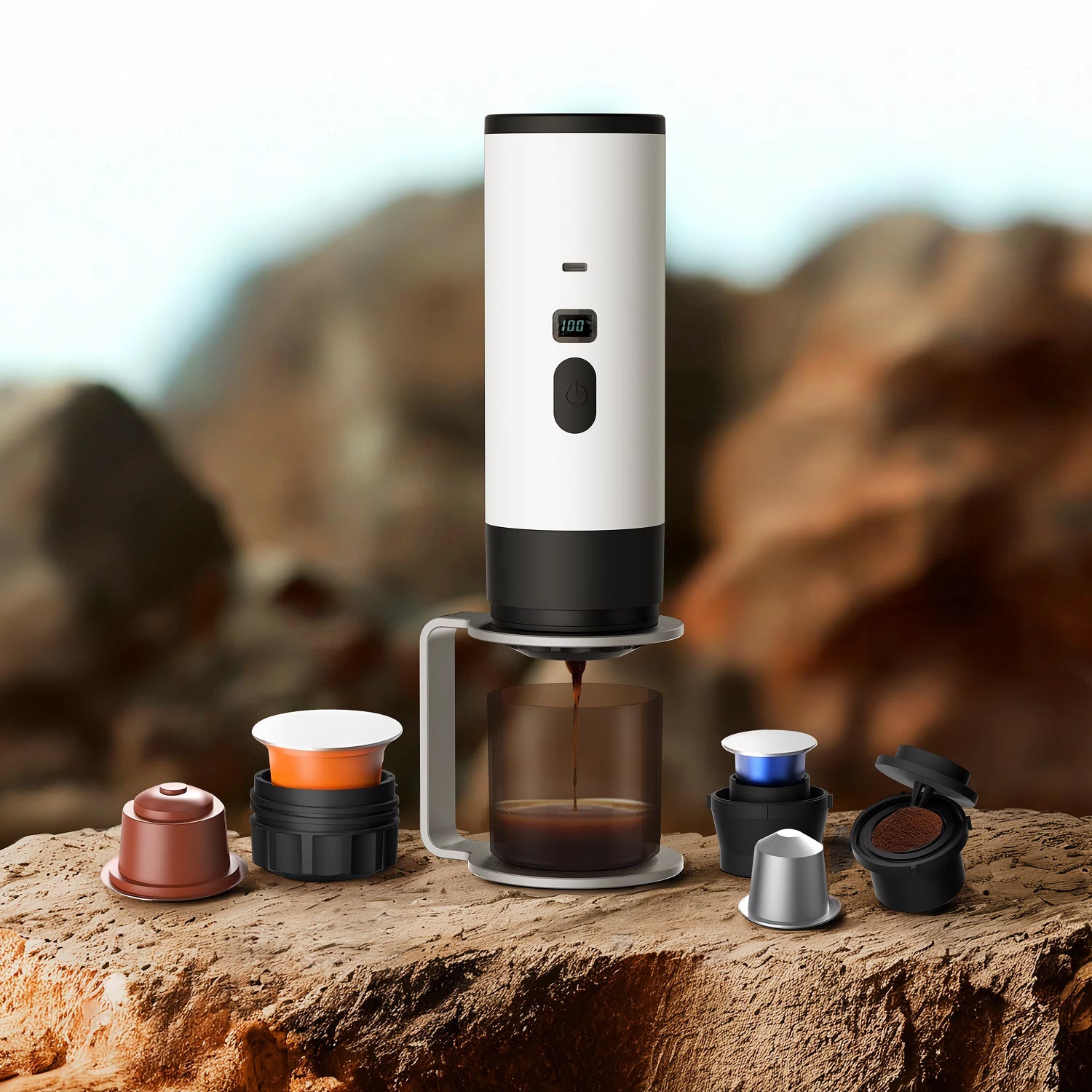 BrewyCup Portable Coffee Maker | 15Bar Wireless Espresso