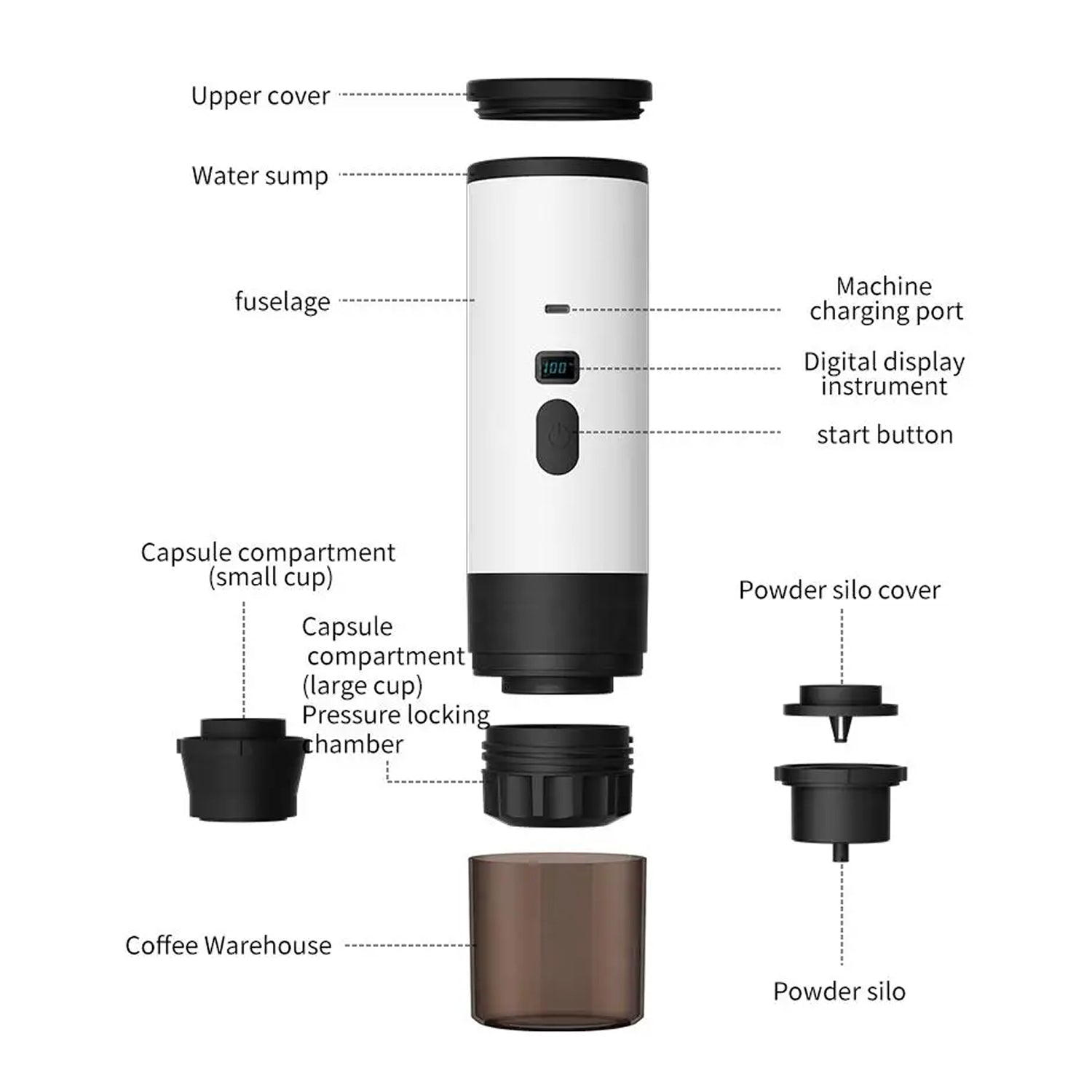 BrewyCup Portable Coffee Maker | 15Bar Wireless Espresso