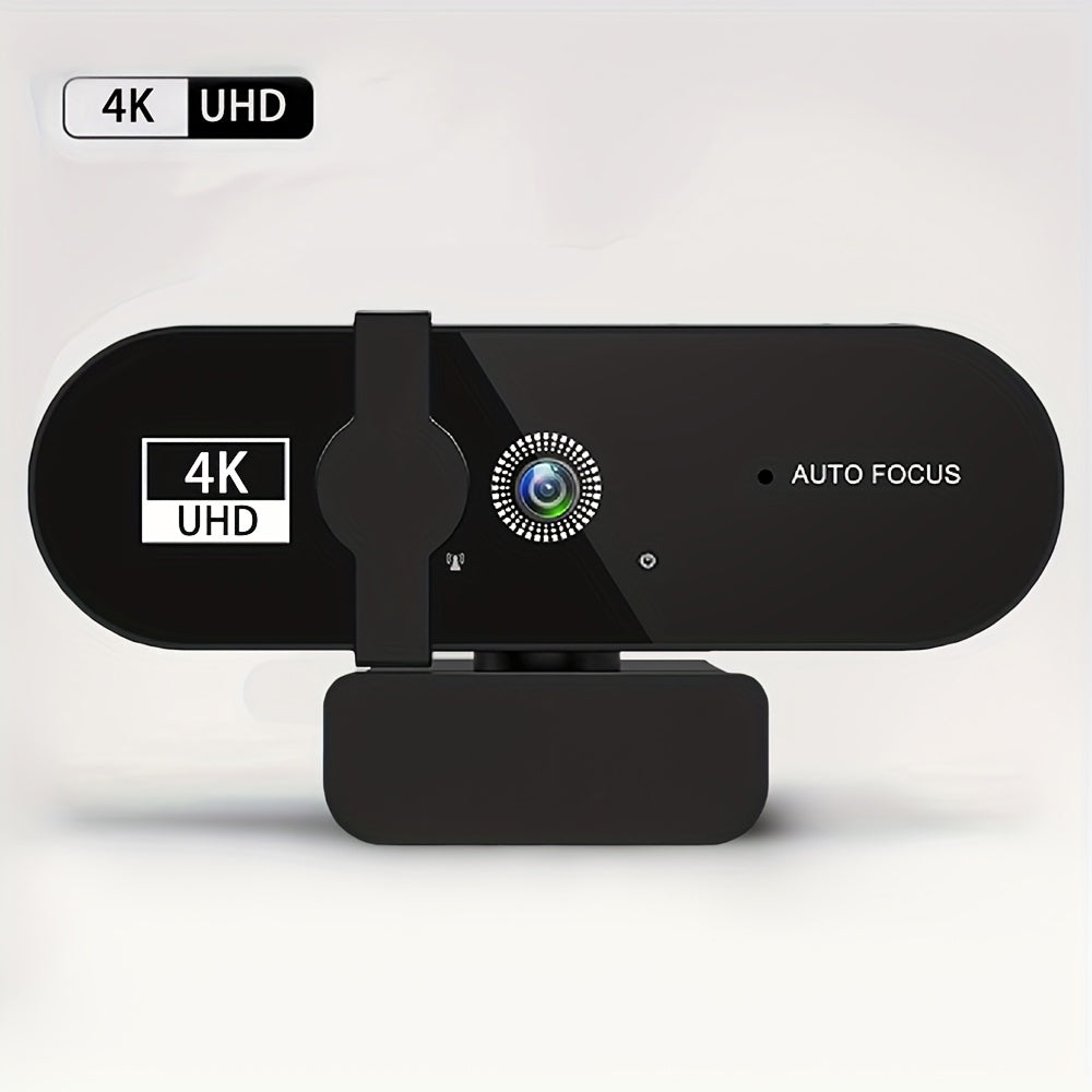 Camlyraxe 4K Ultra HD Webcam with Auto-Focus and Privacy Cover