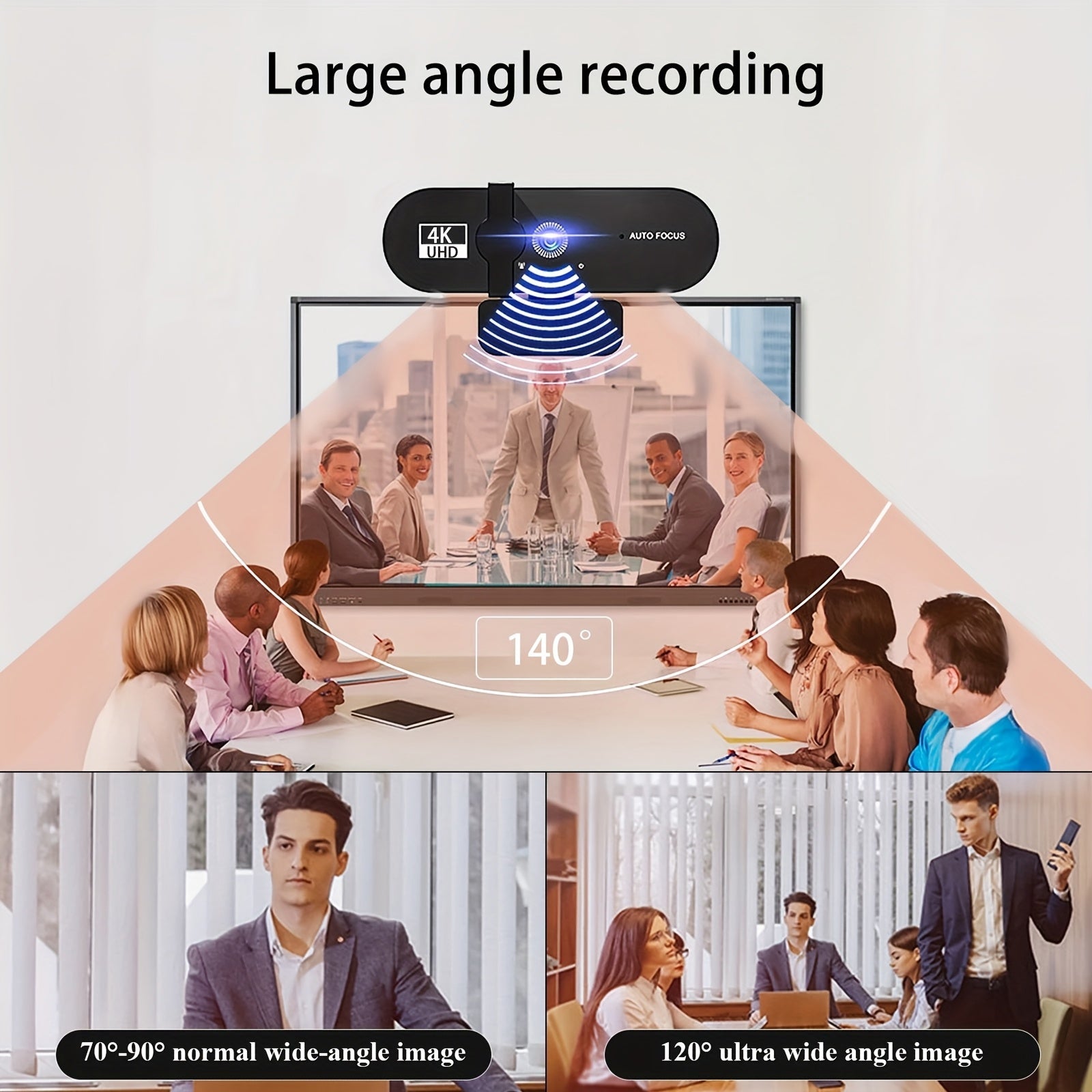 Camlyraxe 4K Ultra HD Webcam with Auto-Focus and Privacy Cover