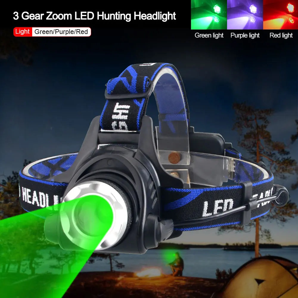 PredLyd Stealth Hunting LED Headlamp with UV Blood Tracker