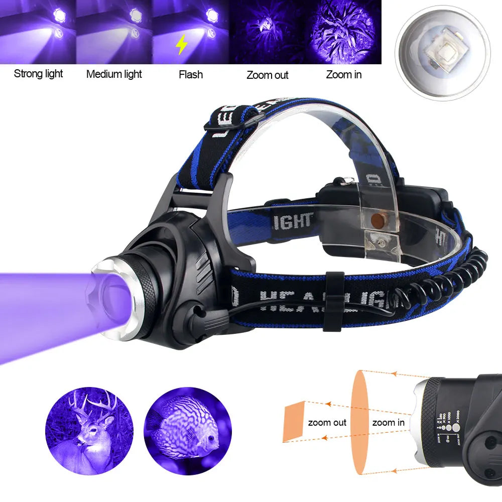PredLyd Stealth Hunting LED Headlamp with UV Blood Tracker