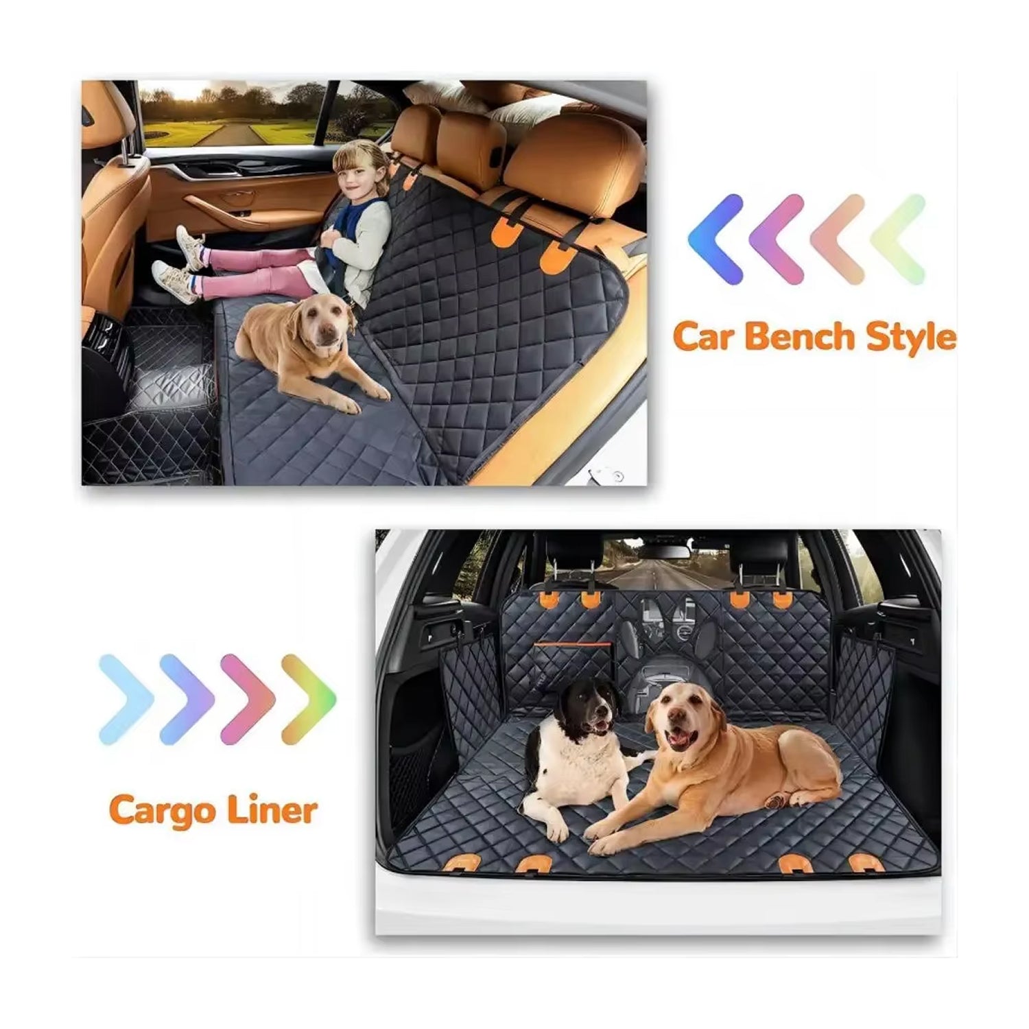 CoziPup Waterproof Dog Car Seat Cover with Hammock Mode