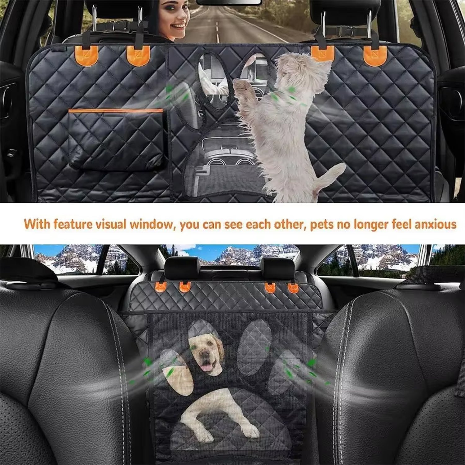 CoziPup Waterproof Dog Car Seat Cover with Hammock Mode
