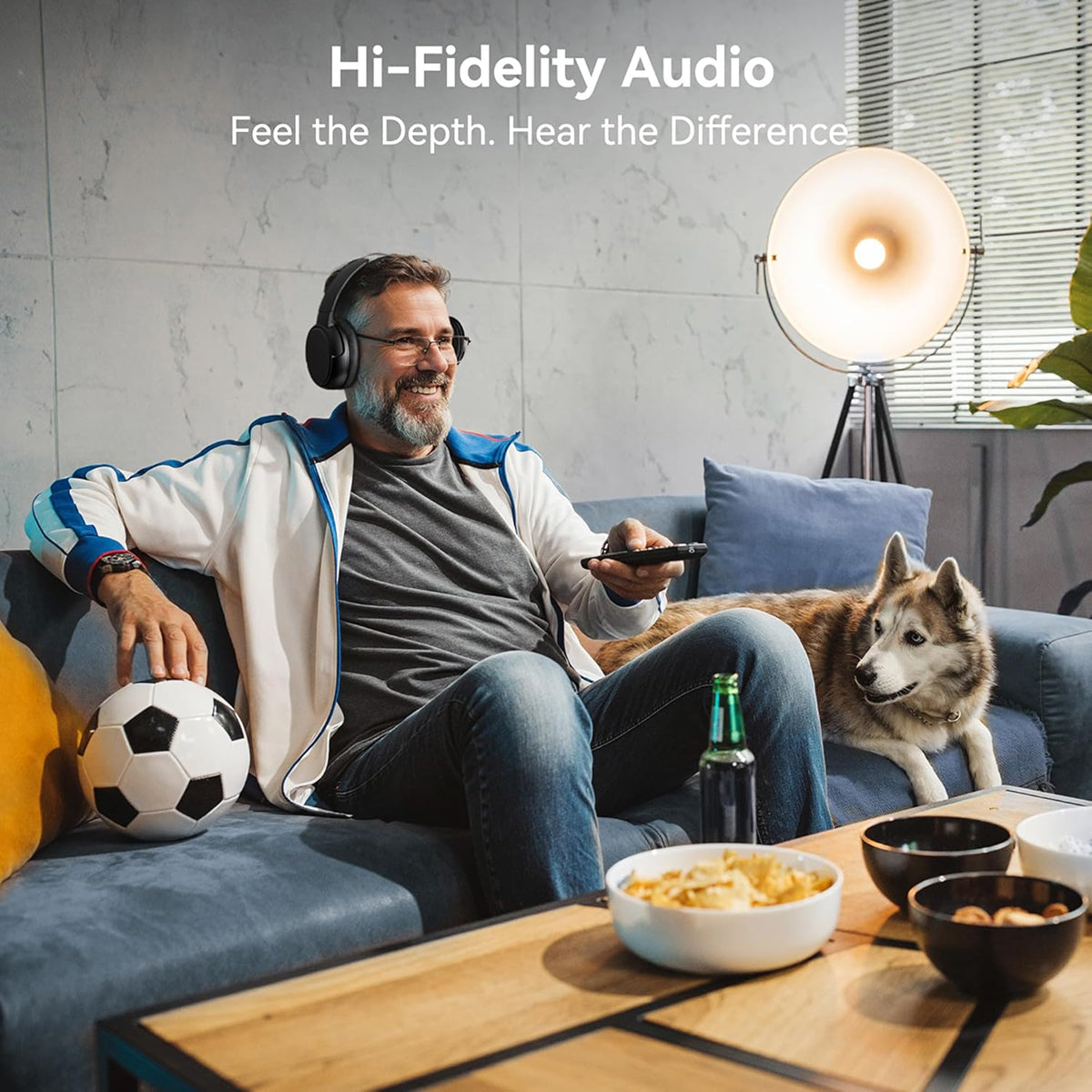 TunexiTV Wireless Bluetooth TV Headphones with Low-Latency Adapter