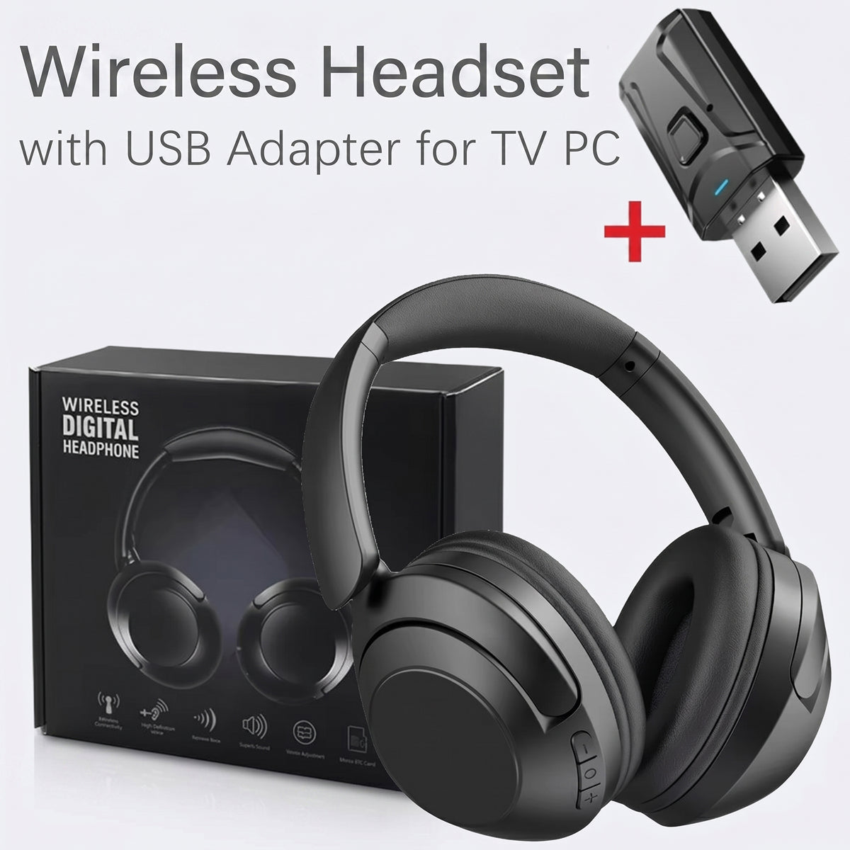 TunexiTV Wireless Bluetooth TV Headphones with Low-Latency Adapter