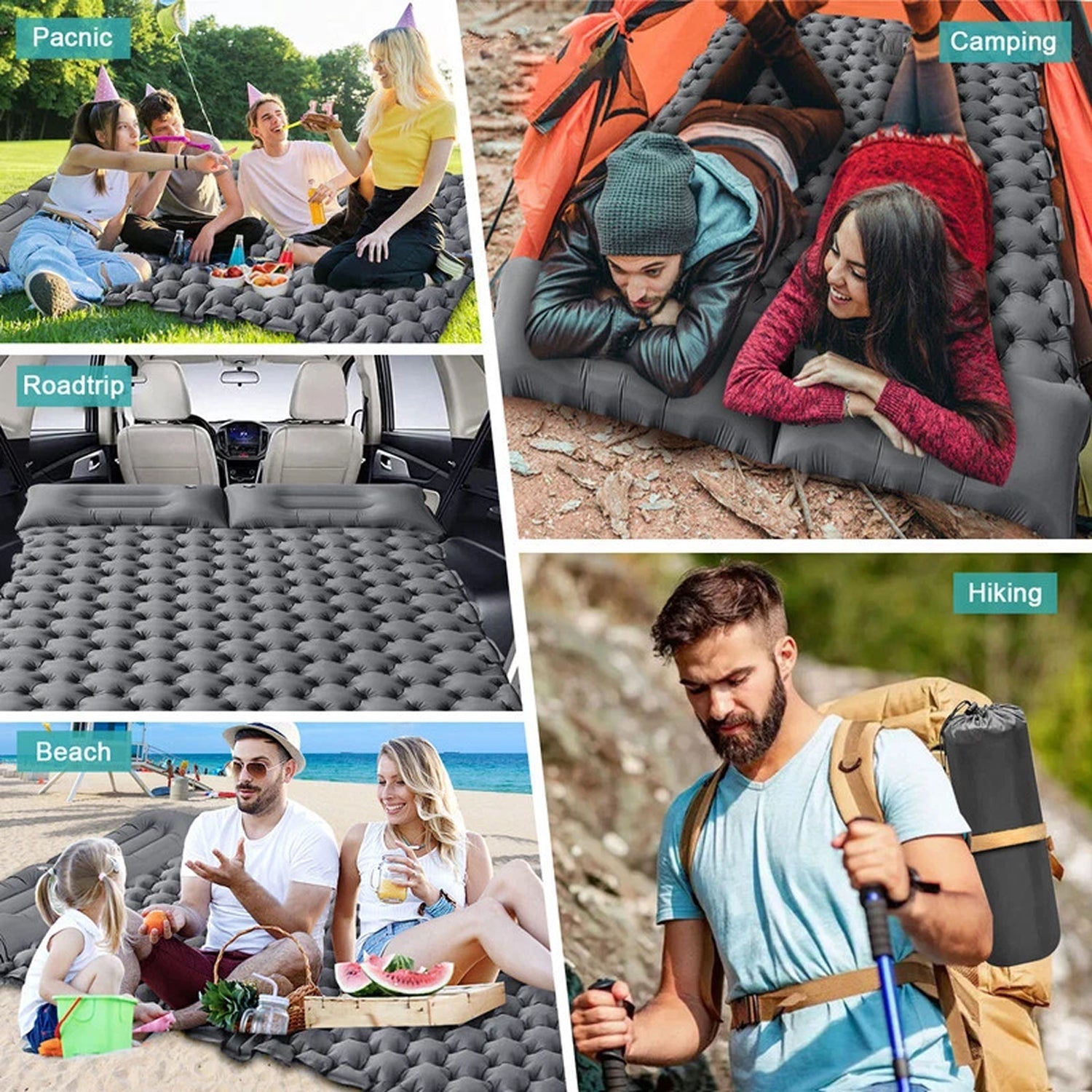 CusiTuxas Double Camping Sleeping Pad 4-Inch Thickness