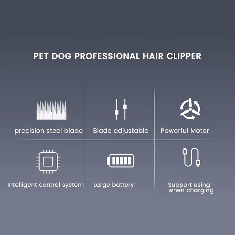 FurClipix Pro All-Metal Low Noise Pet Grooming Kit