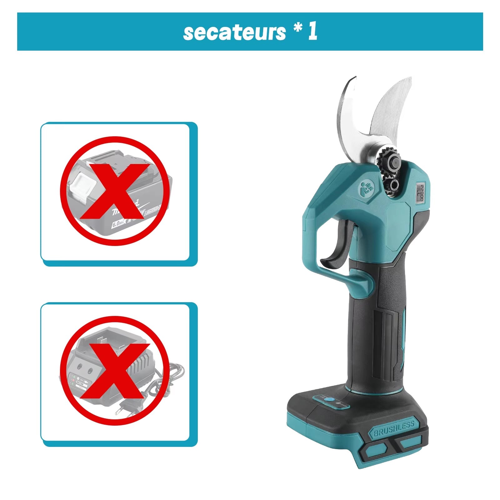Cuttorix Professional Cordless Electric Pruning Shears - 18V Brushless Motor