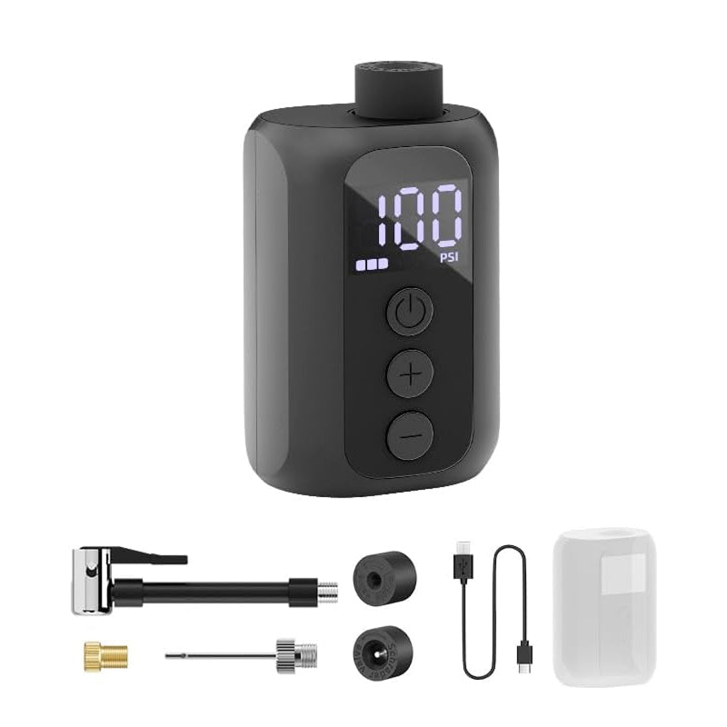 CyclPumpi Electric Bike Pump - 80-Second Full Inflation LED Digital Pressure Universal Valve - 98g Ultra Lightweight Pocket Size