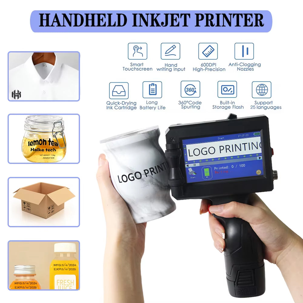 HandyPrin Handheld Inkjet Printer 600 DPI Portable Coder