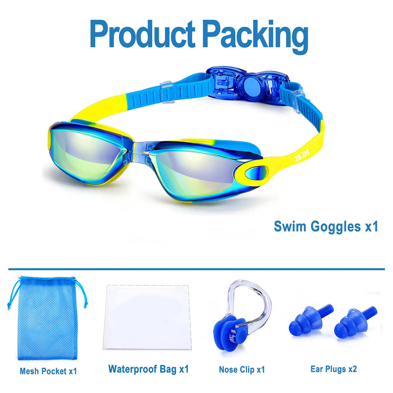 KidSeesal Anti-Fog Kids Swim Goggles with 180° Panoramic View
